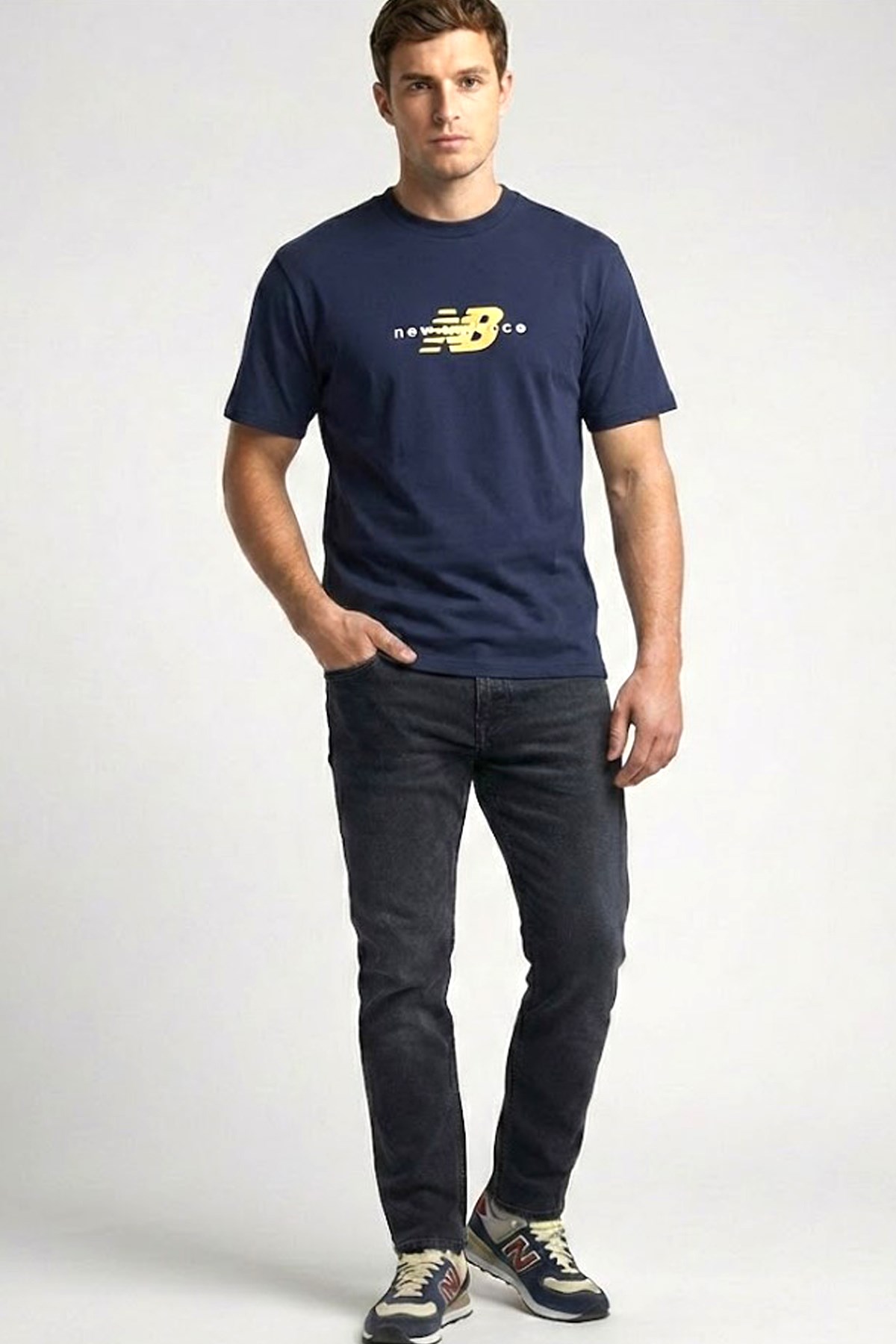New Balance Lifestyle Erkek Tişört MNT1645-AVI Lacivert