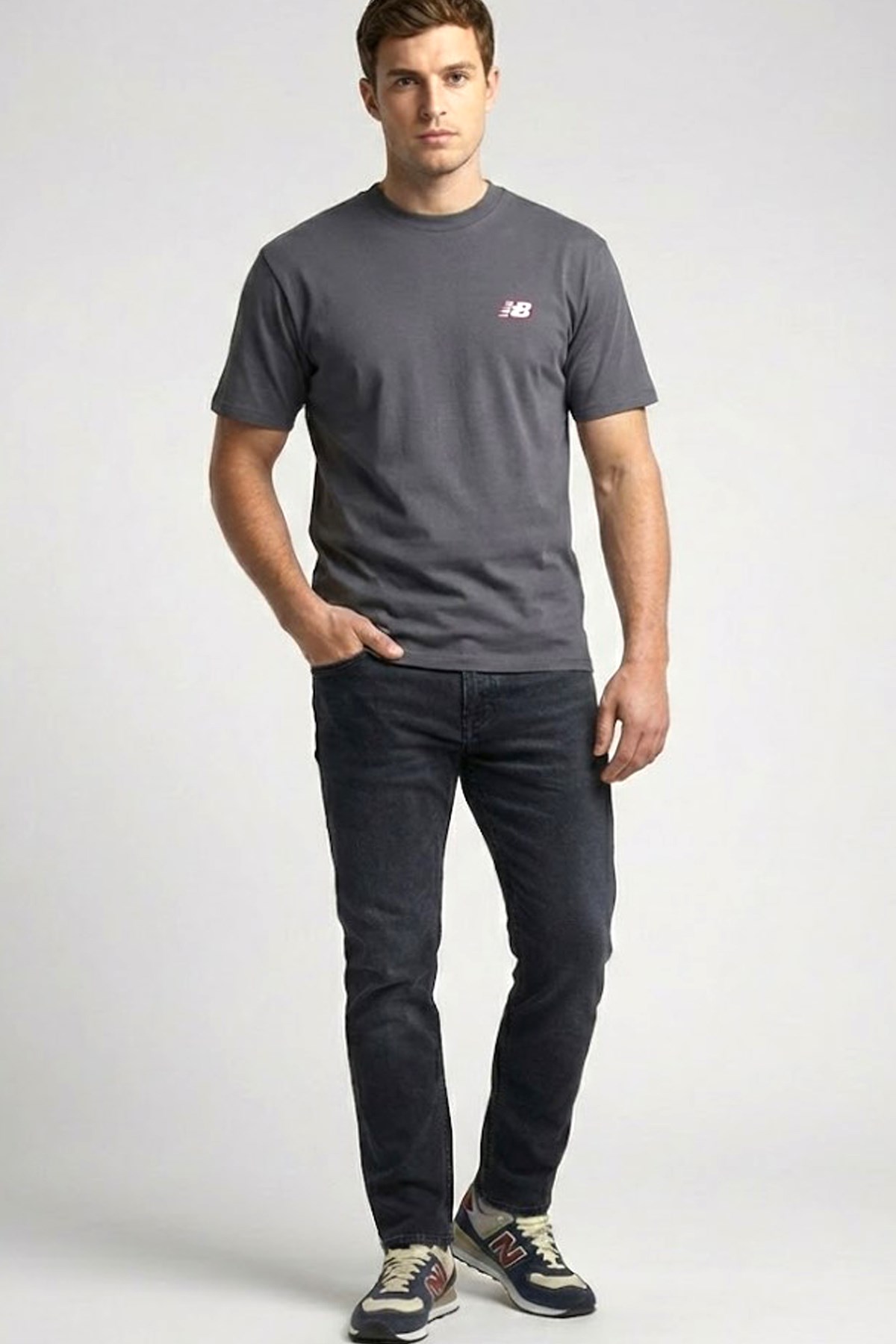 New Balance Lifestyle Erkek Tişört MNT1647-GRY Gri
