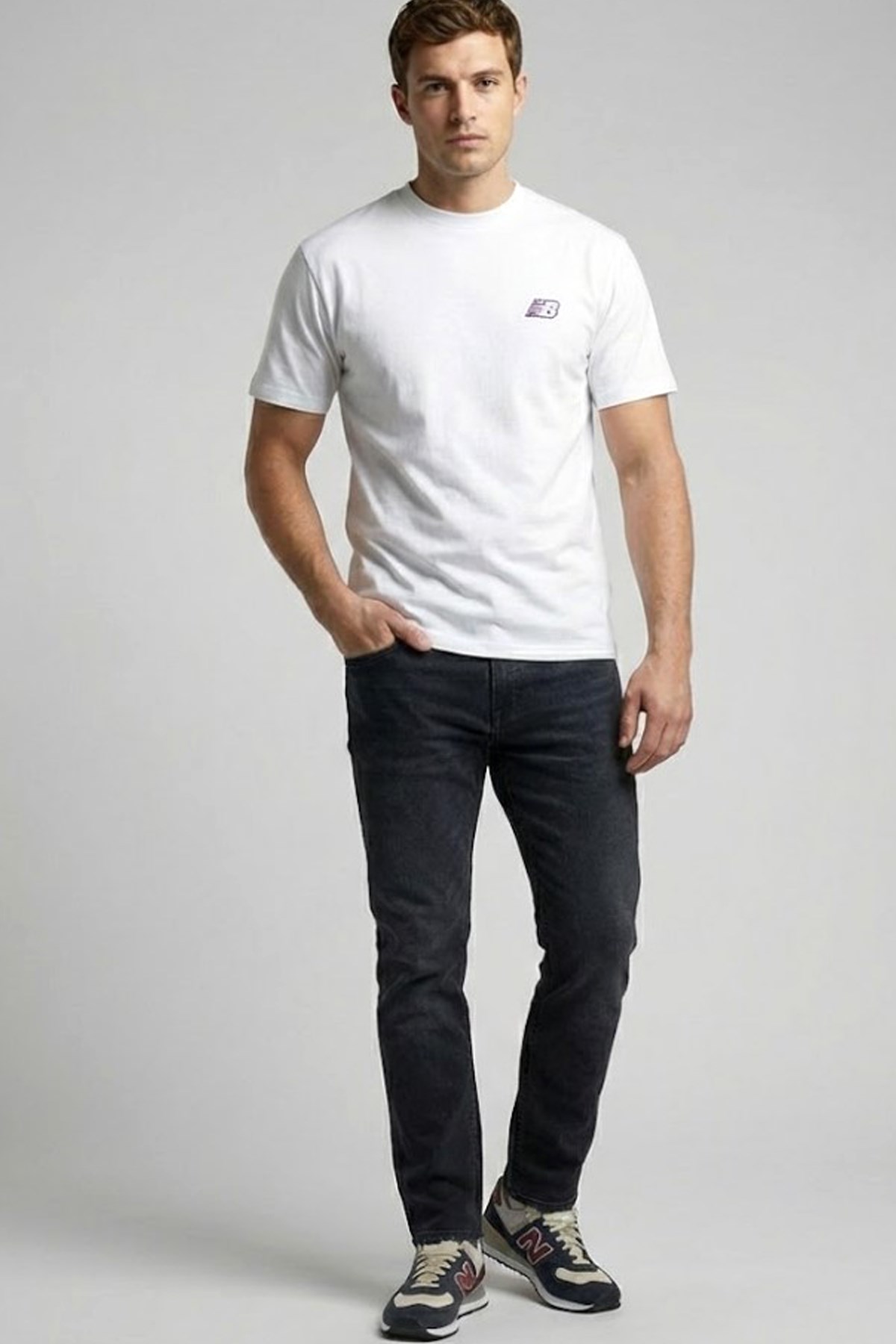 New Balance Lifestyle Erkek Tişört MNT1647-WT Beyaz