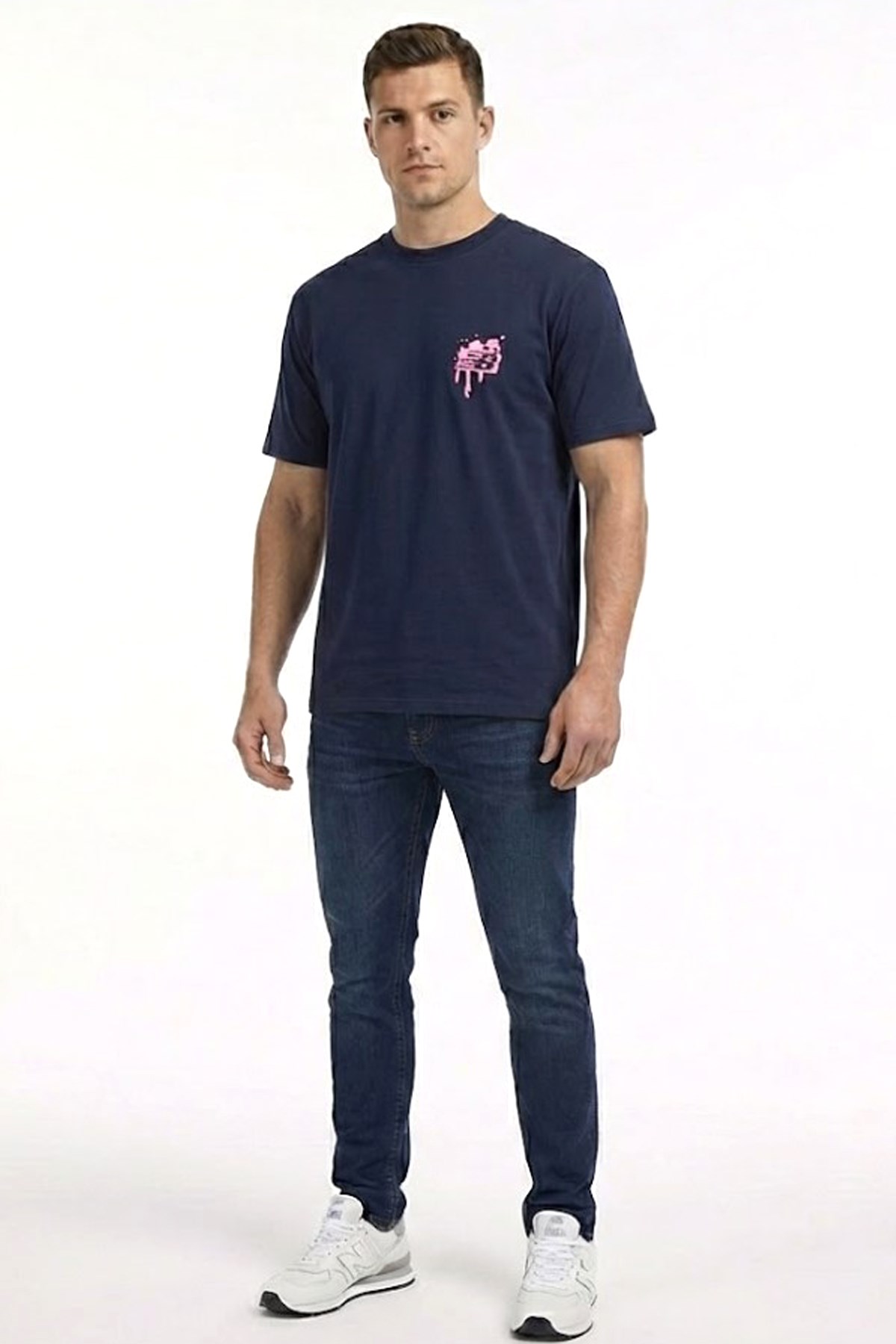 New Balance Lifestyle Erkek Tişört MNT1649-AVI Lacivert