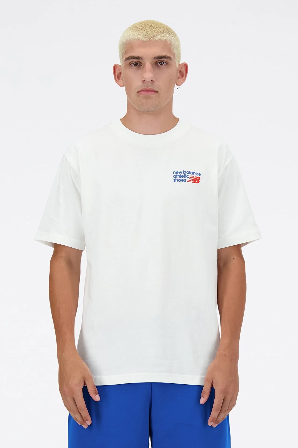 New Balance Erkek Tişört Mnt3434-Sst Beyaz