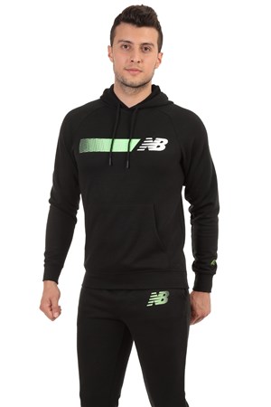 New Balance Team Hoodie Erkek Sweatshirt MPH001-BK