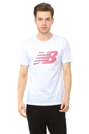 New Balance NB Logo Erkek Tişört MPS017-WT