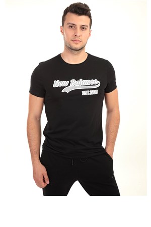 New Balance Logo Tee Erkek Tişört MPT027-BK