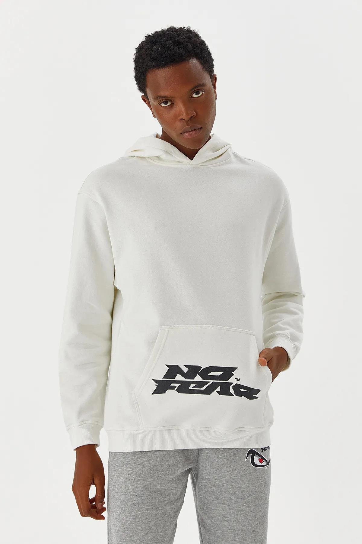 No Fear Erkek Sweatshirt NFR-M500218 Beyaz