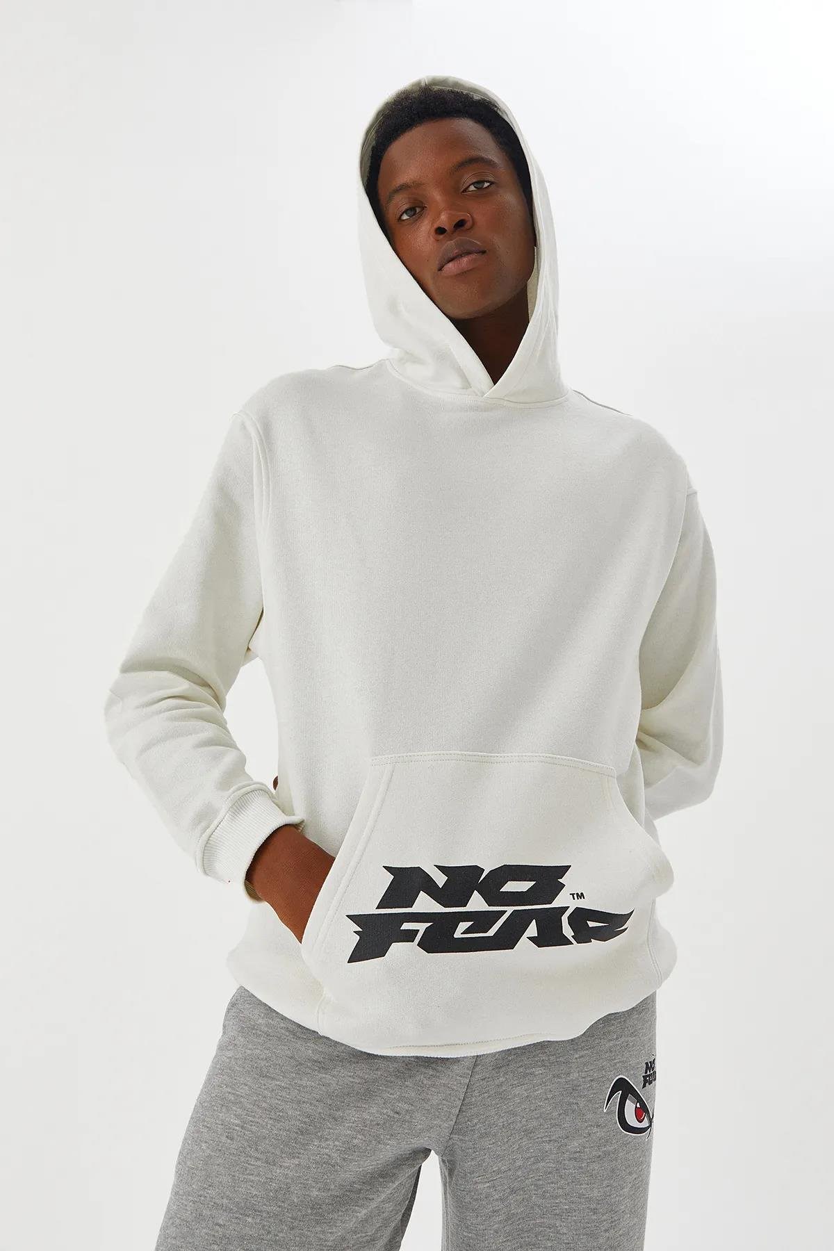 No Fear Erkek Sweatshirt NFR-M500218 Beyaz