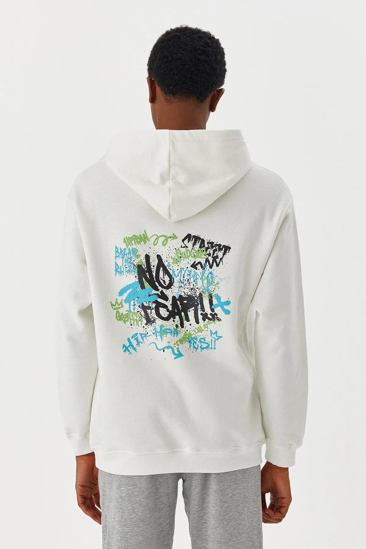 No Fear Erkek Sweatshirt NFR-M500218 Beyaz