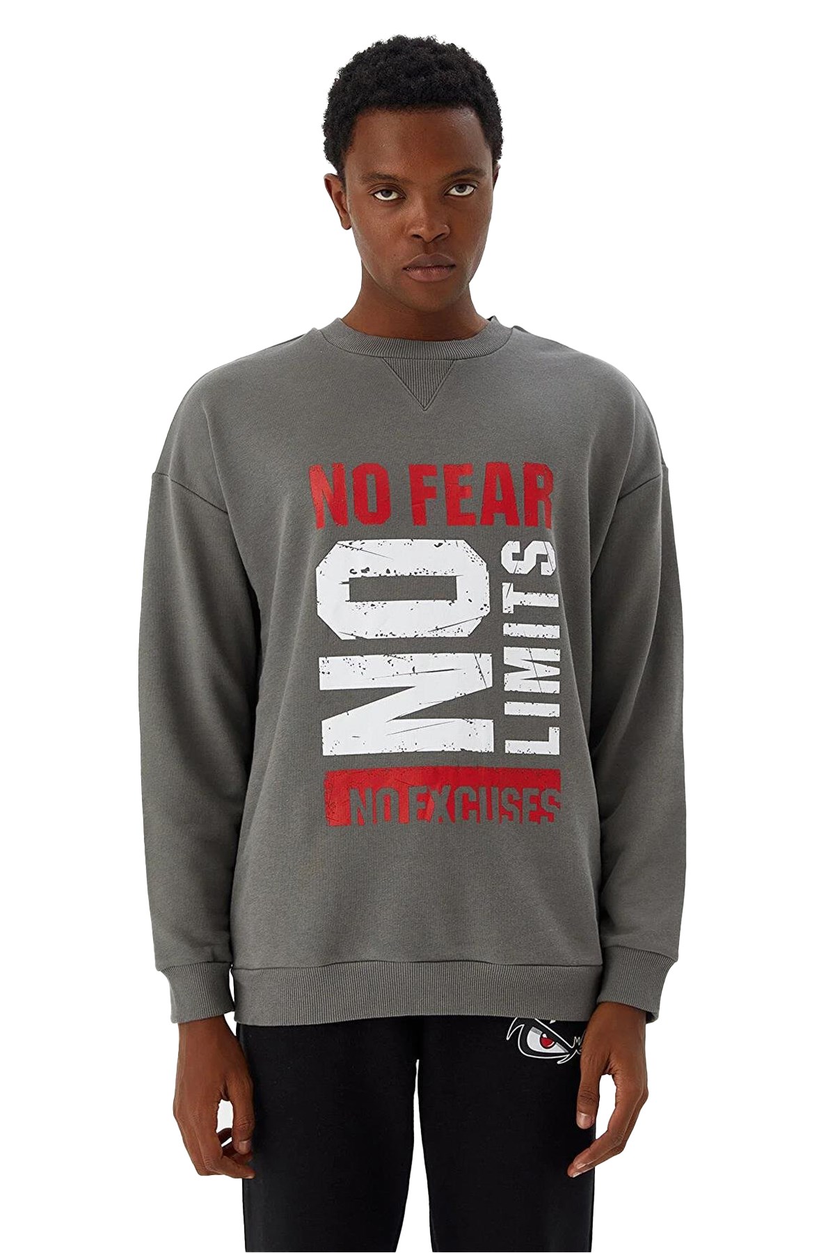 No Fear Erkek Sweatshirt NFR-M500233 Gri