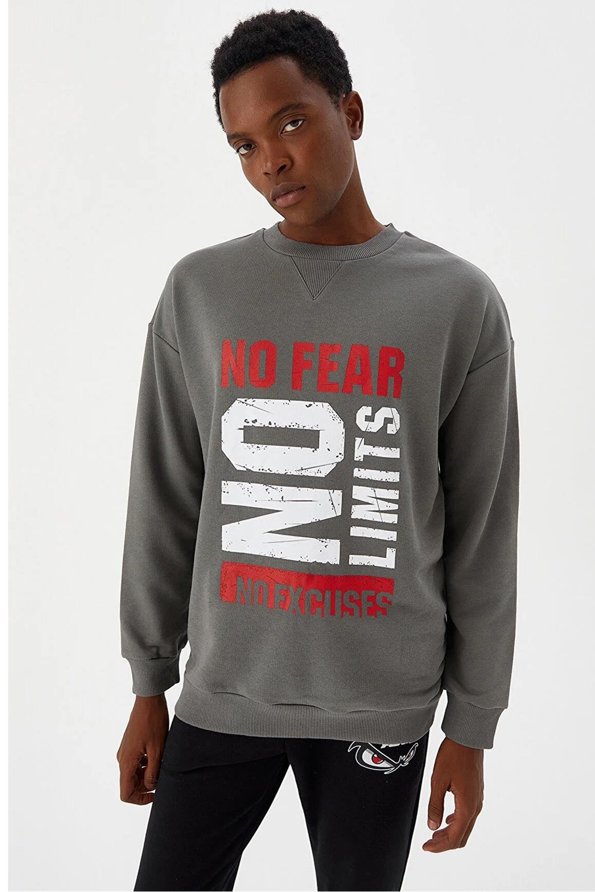 No Fear Erkek Sweatshirt NFR-M500233 Gri