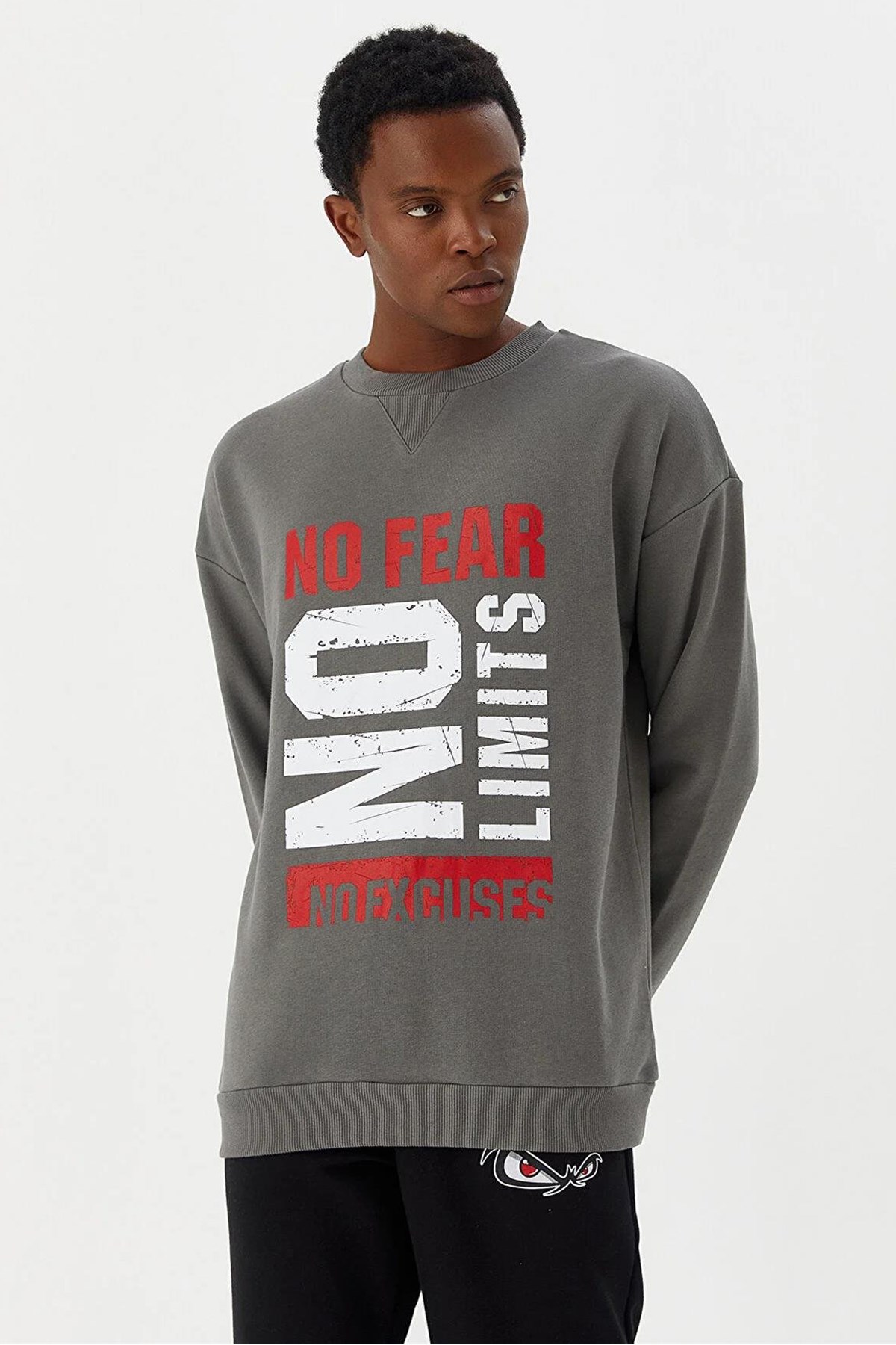No Fear Erkek Sweatshirt NFR-M500233 Gri