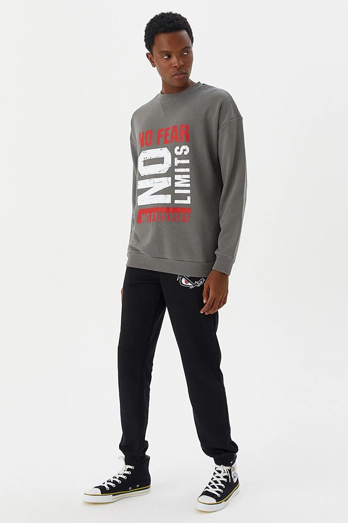No Fear Erkek Sweatshirt NFR-M500233 Gri