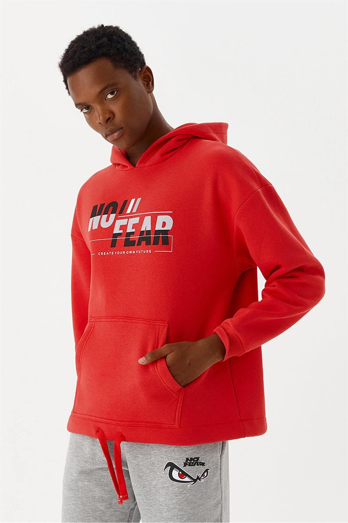No Fear Erkek Sweatshirt NFR-M500243 Kırmızı
