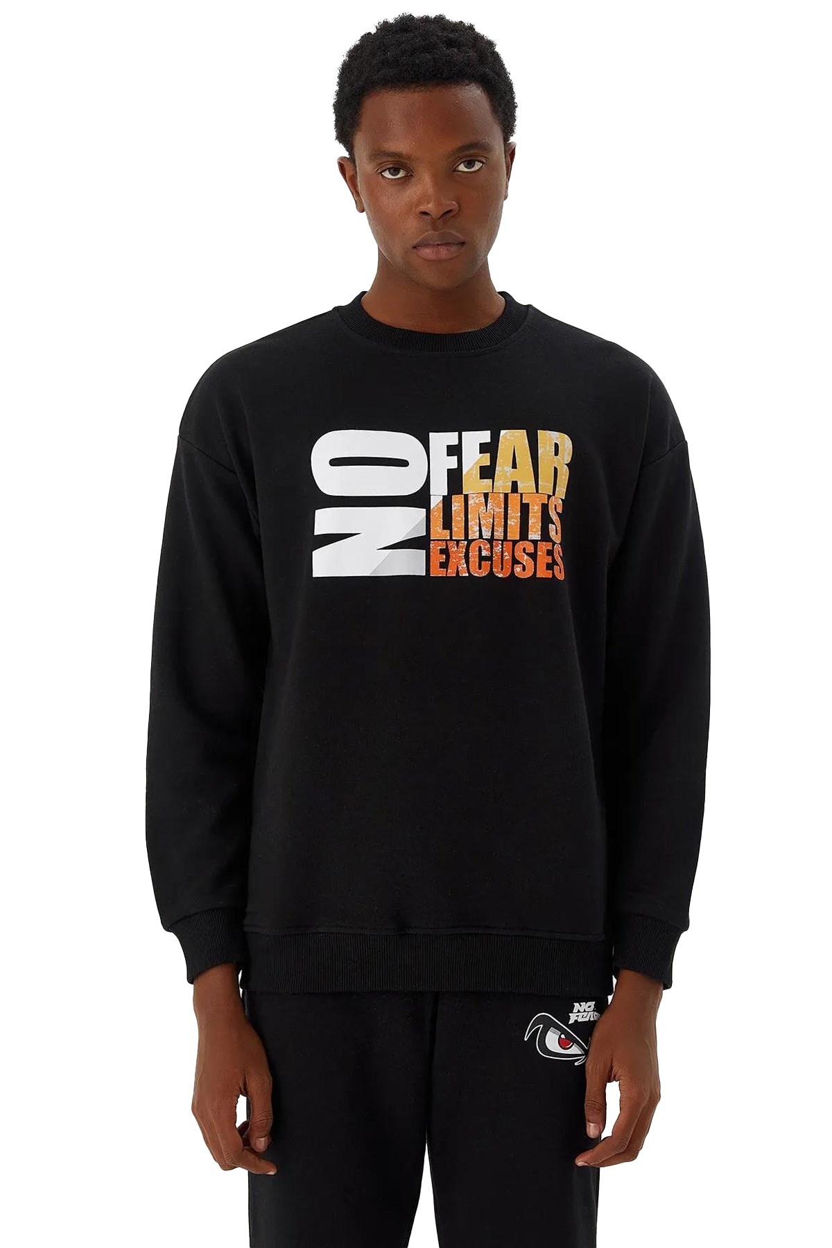 No Fear Erkek Sweatshirt NFR-M50026 Siyah