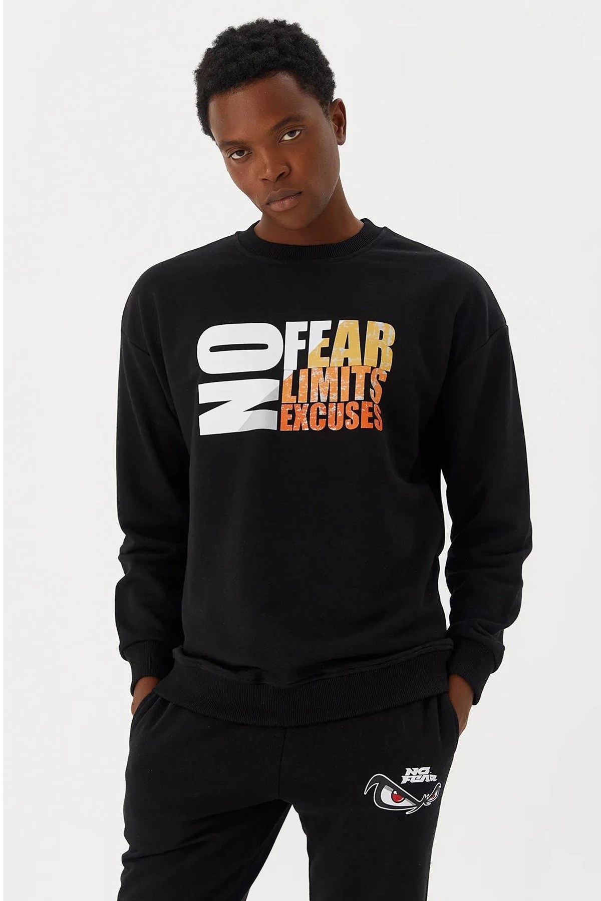 No Fear Erkek Sweatshirt NFR-M50026 Siyah