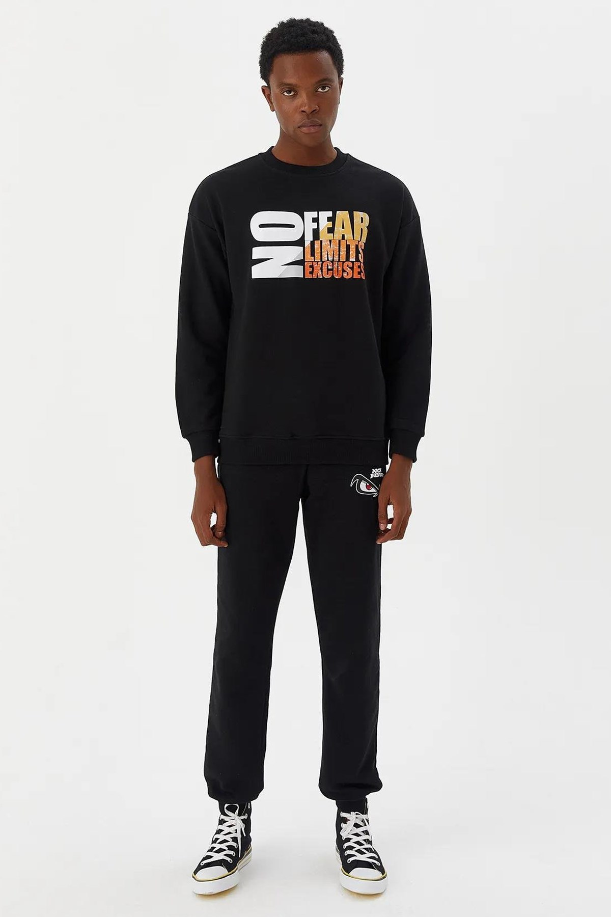 No Fear Erkek Sweatshirt NFR-M50026 Siyah