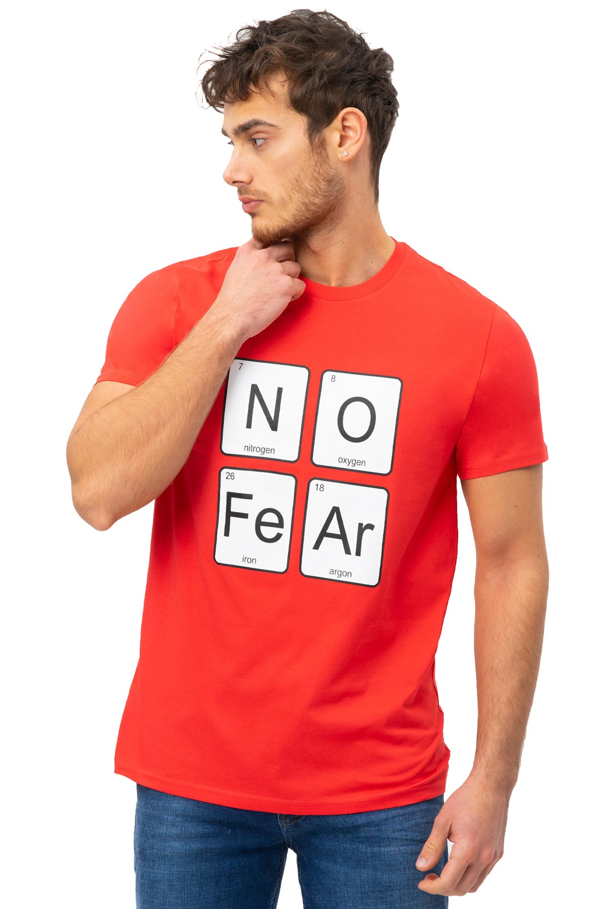 No Fear Erkek Tişört NFR-M50041 Kırmızı