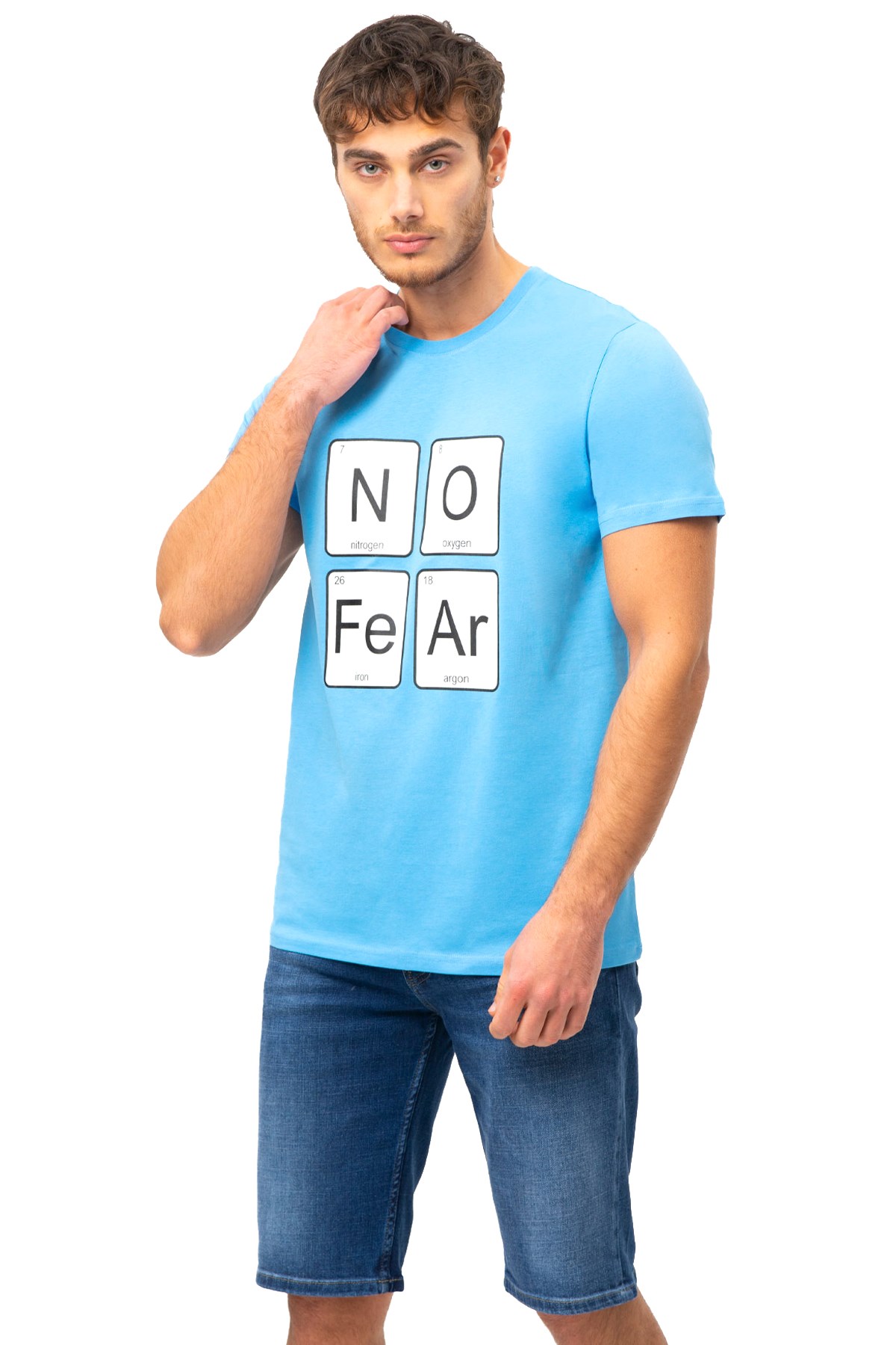 No Fear Erkek Tişört NFR-M50041 Mavi