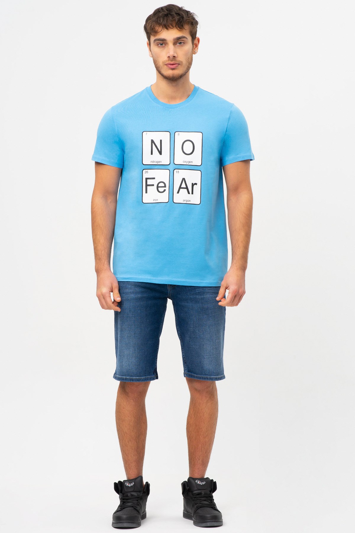 No Fear Erkek Tişört NFR-M50041 Mavi