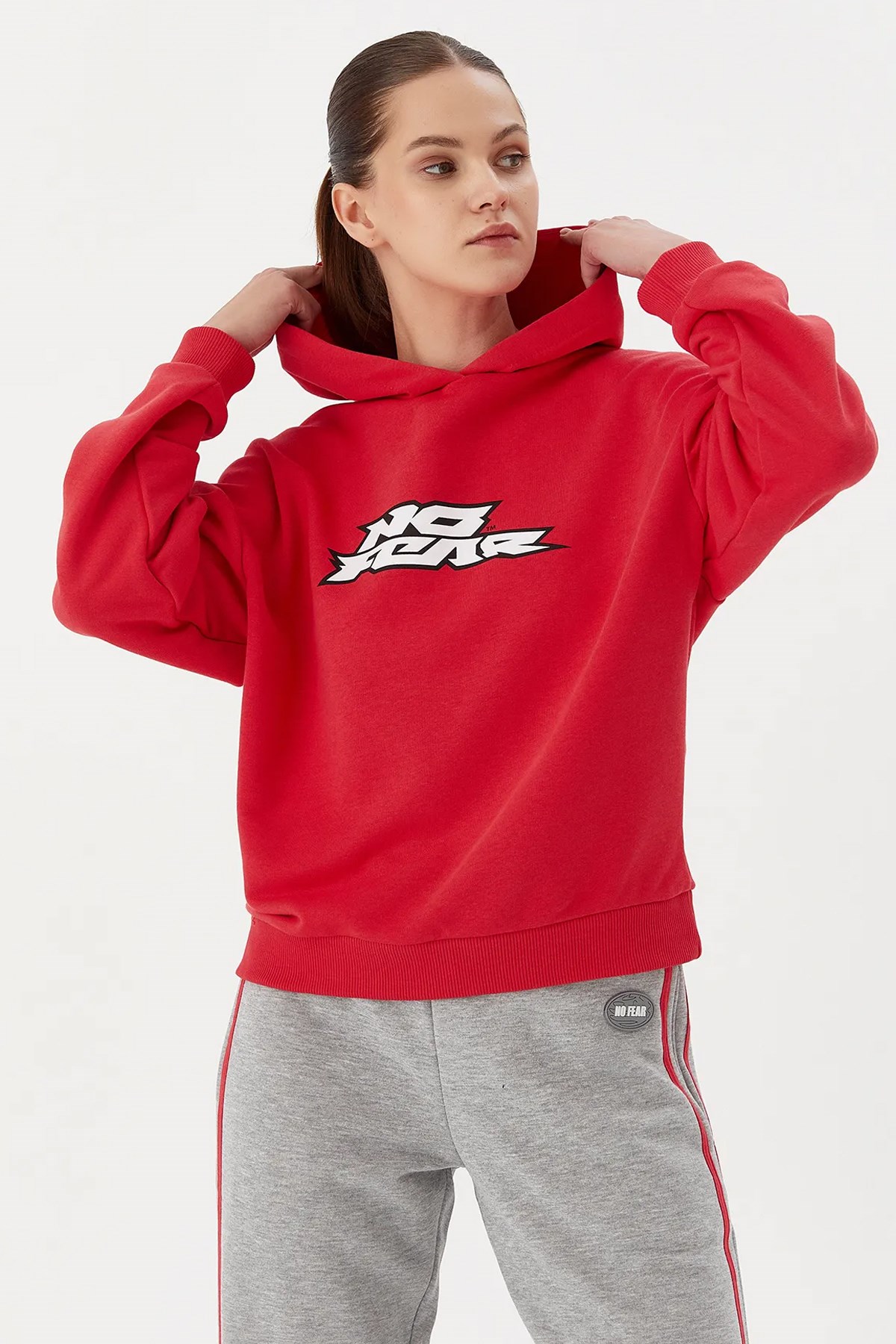 No Fear Kadın Sweatshirt NFR-W500154 Kırmızı