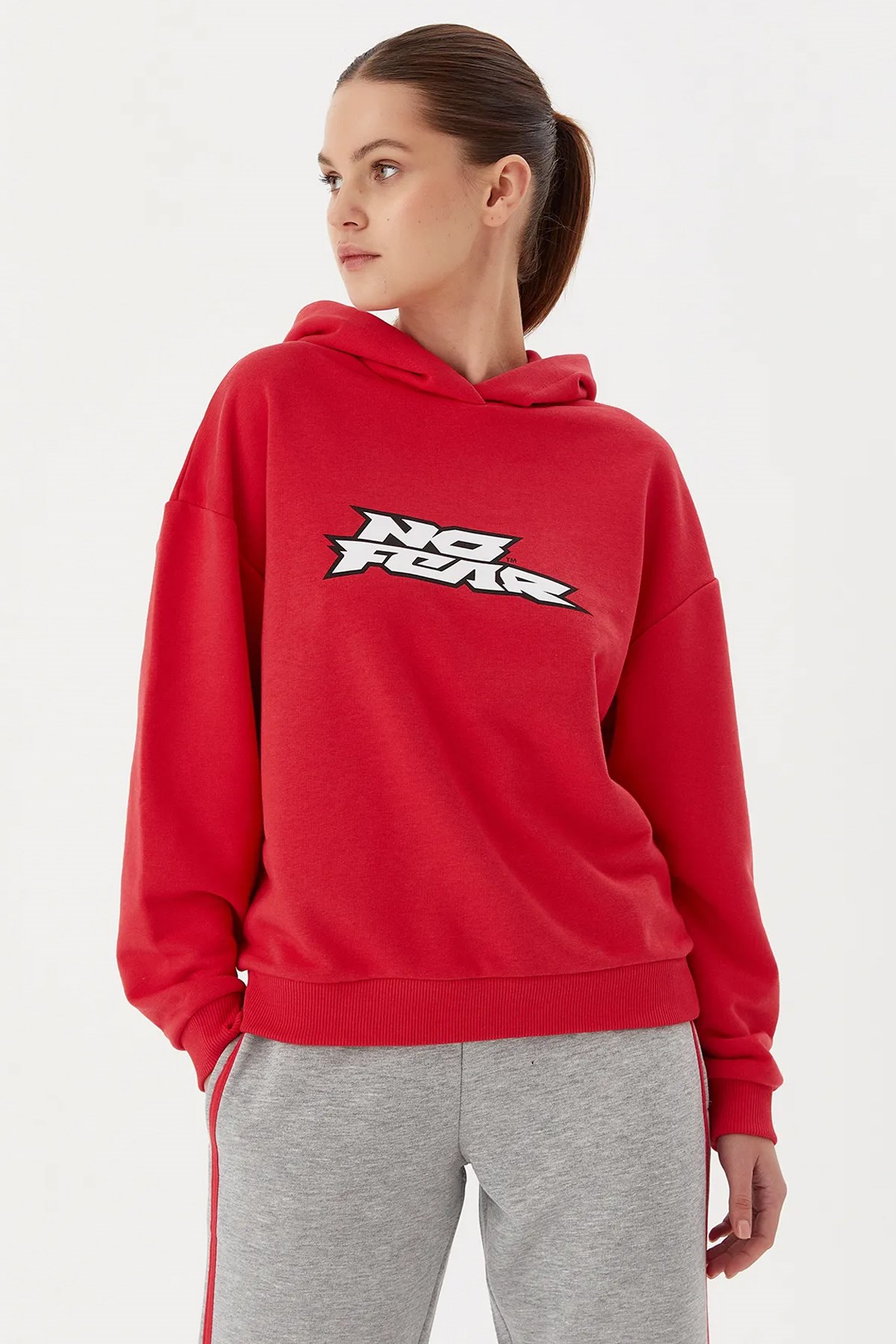 No Fear Kadın Sweatshirt NFR-W500154 Kırmızı