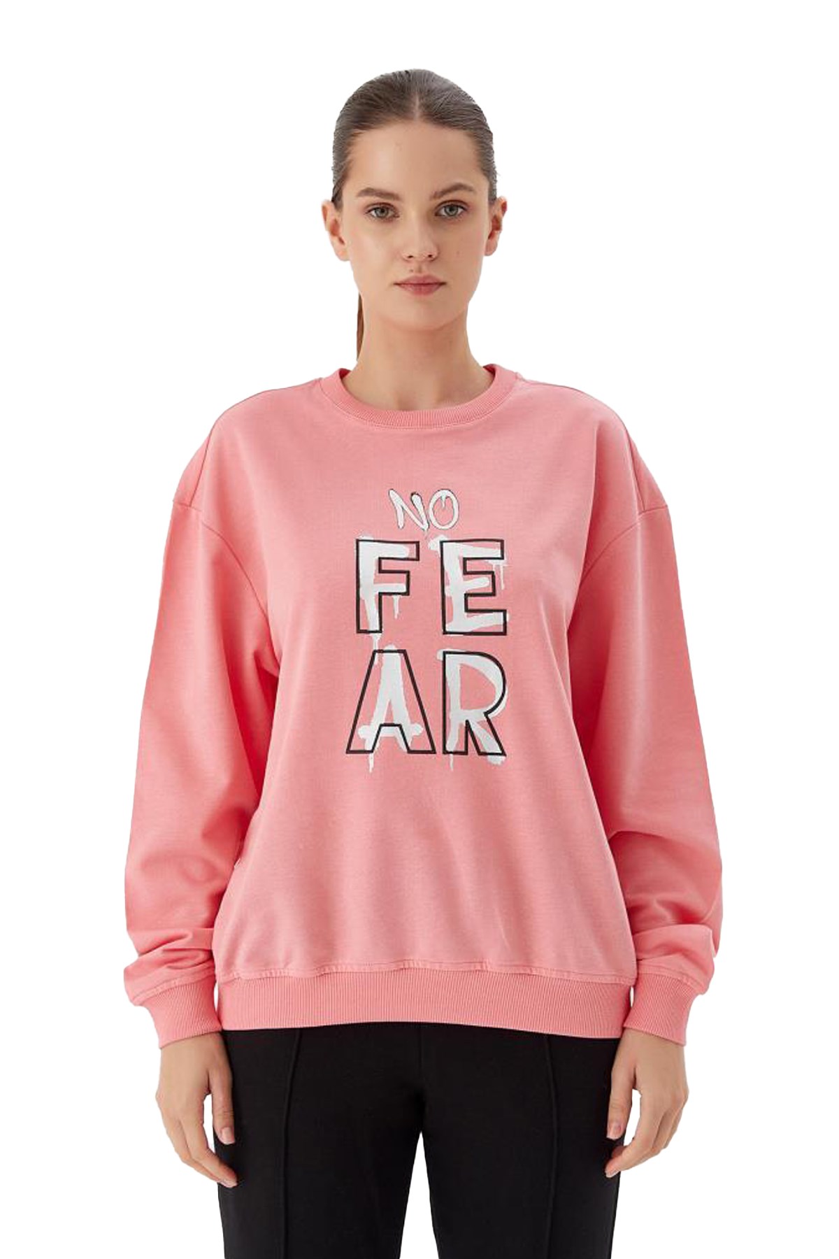 No Fear Kadın Sweatshirt NFR-W500184 Pembe