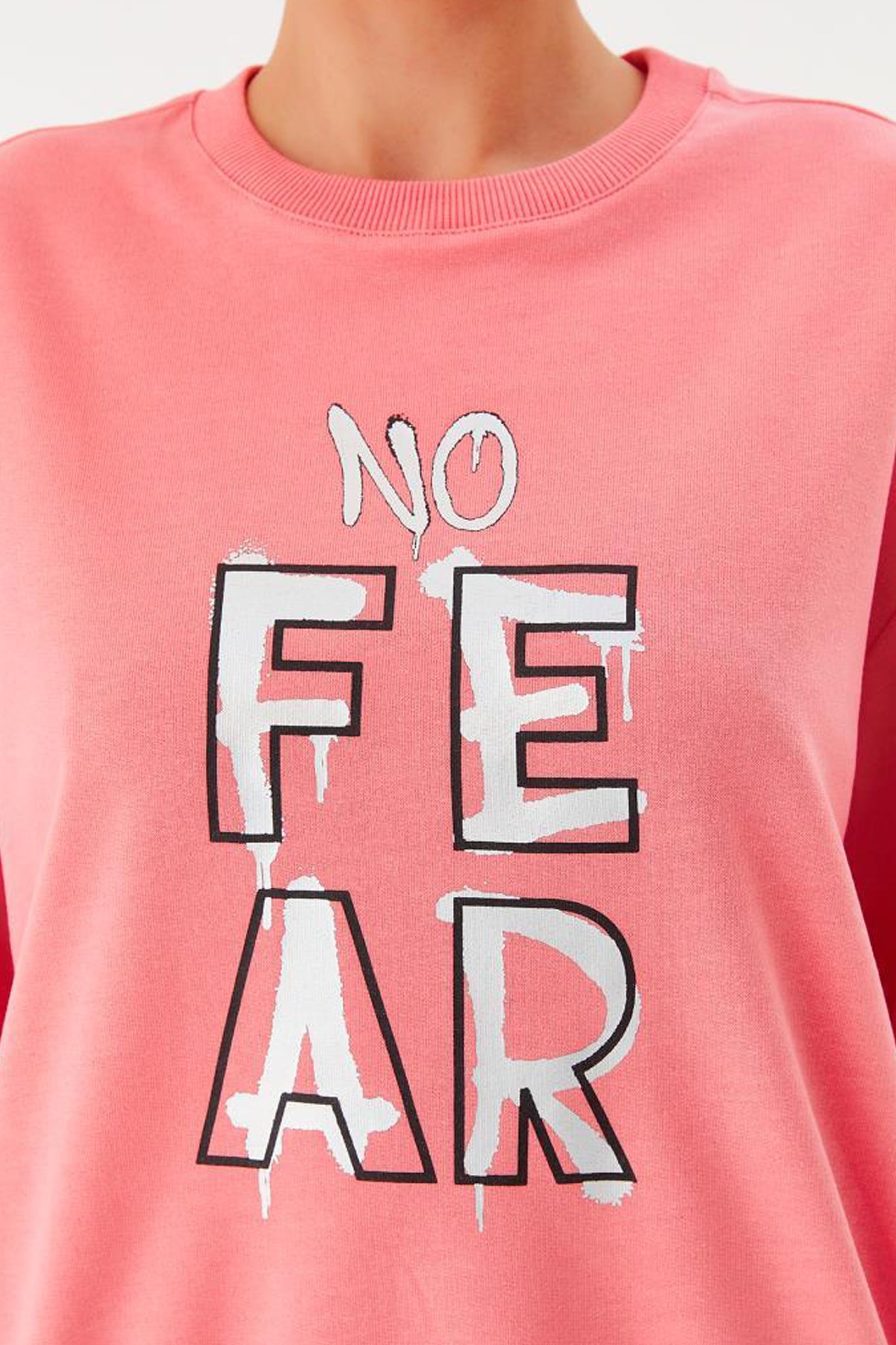 No Fear Kadın Sweatshirt NFR-W500184 Pembe