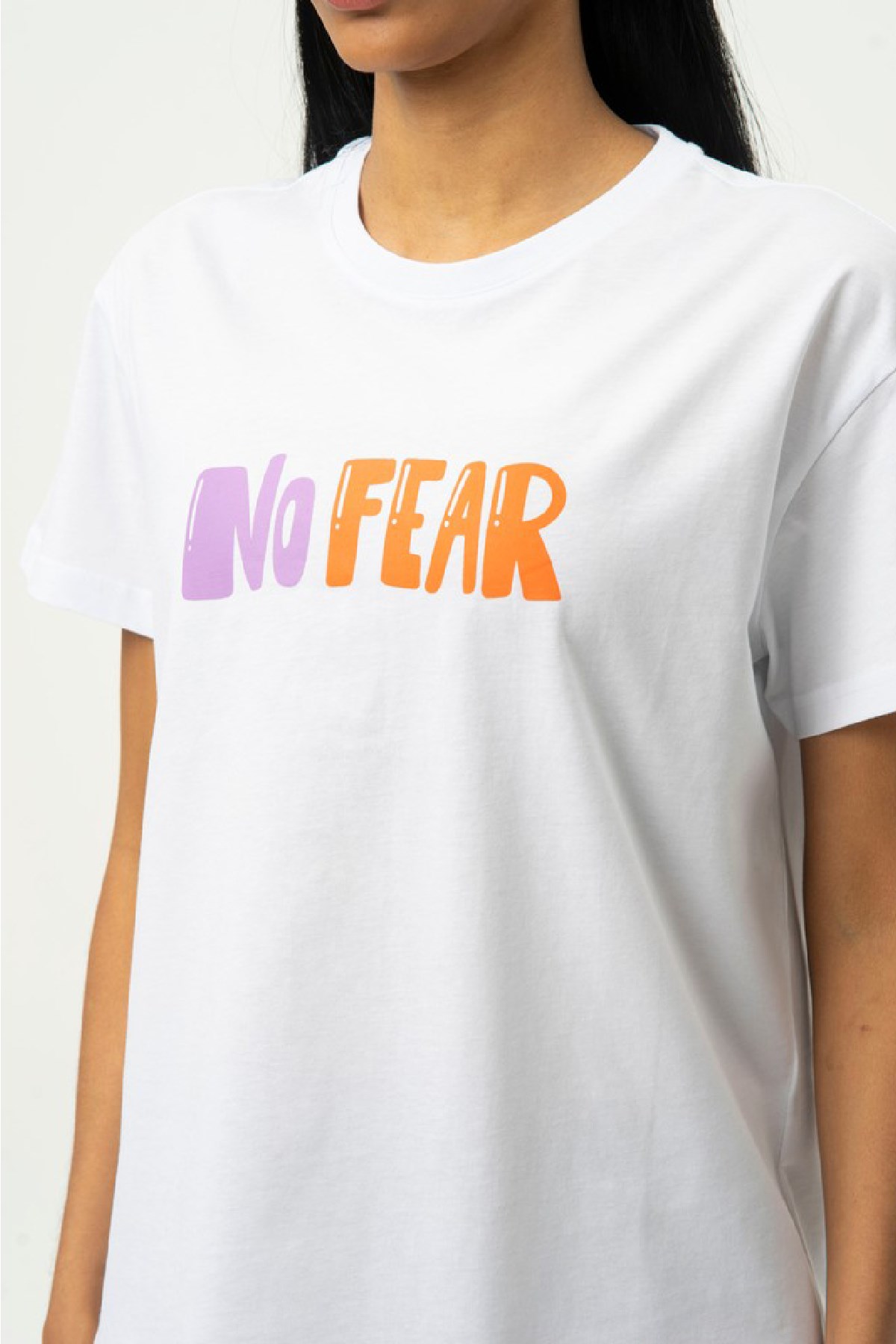 No Fear Kadın Tişört NFR-W50066 Beyaz