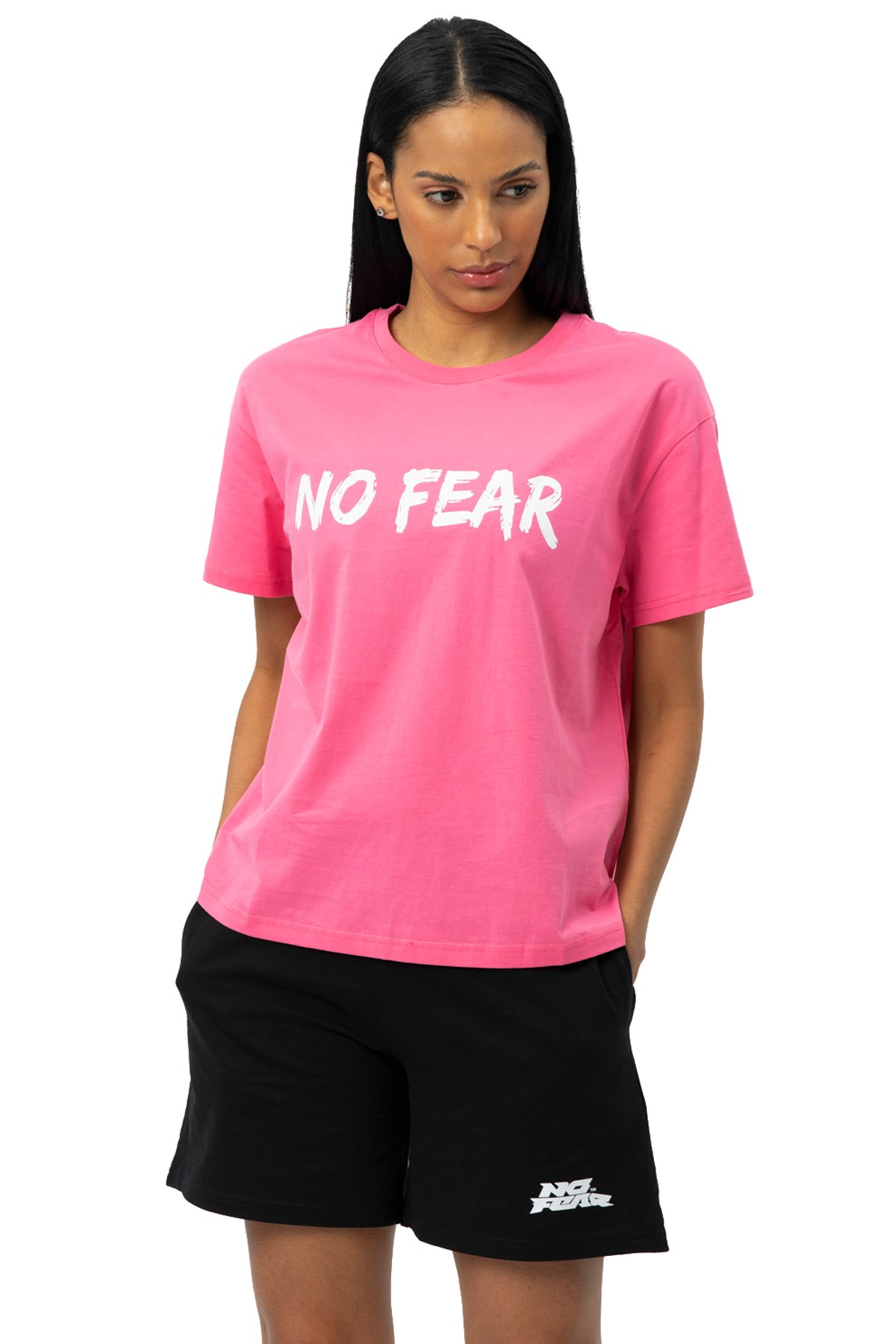 No Fear Kadın Oversize Tişört NFR-W50068 Pembe