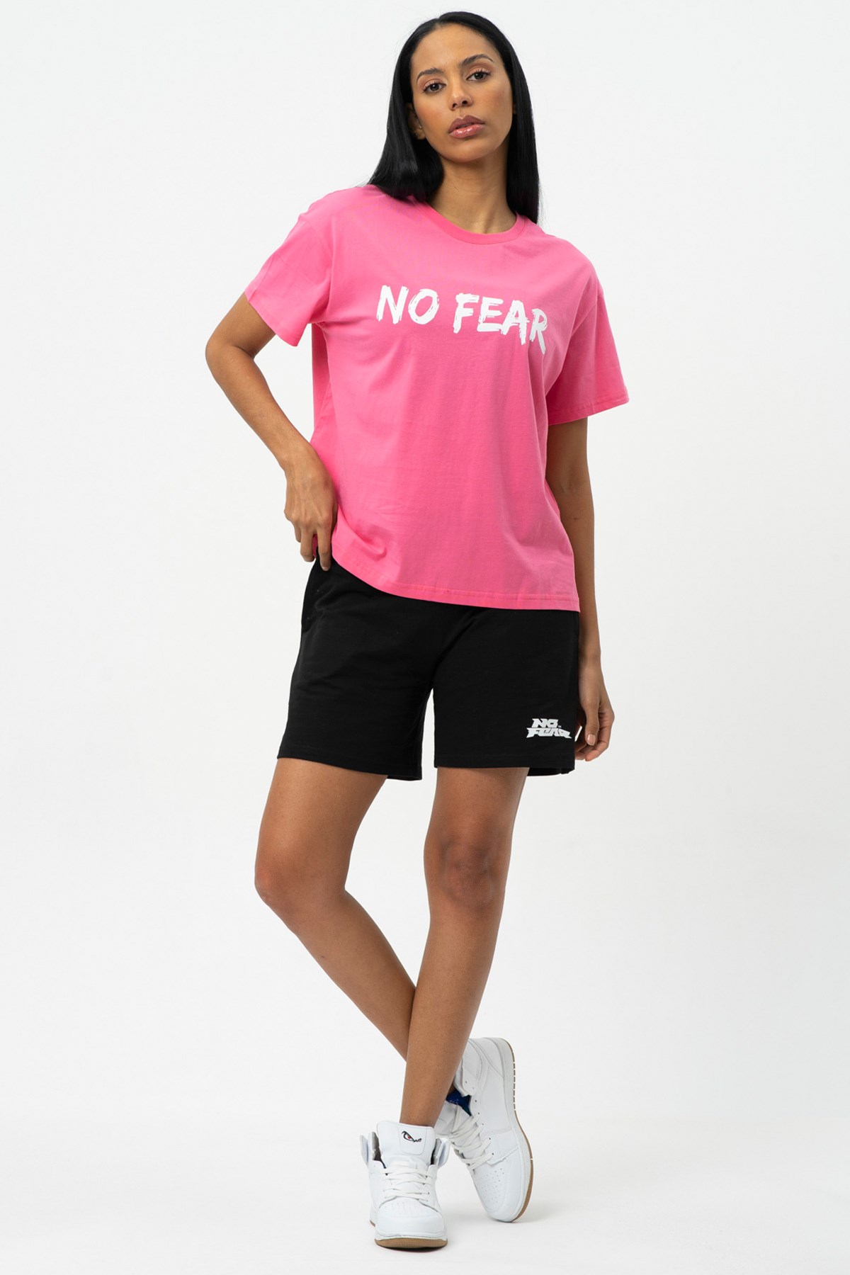 No Fear Kadın Oversize Tişört NFR-W50068 Pembe
