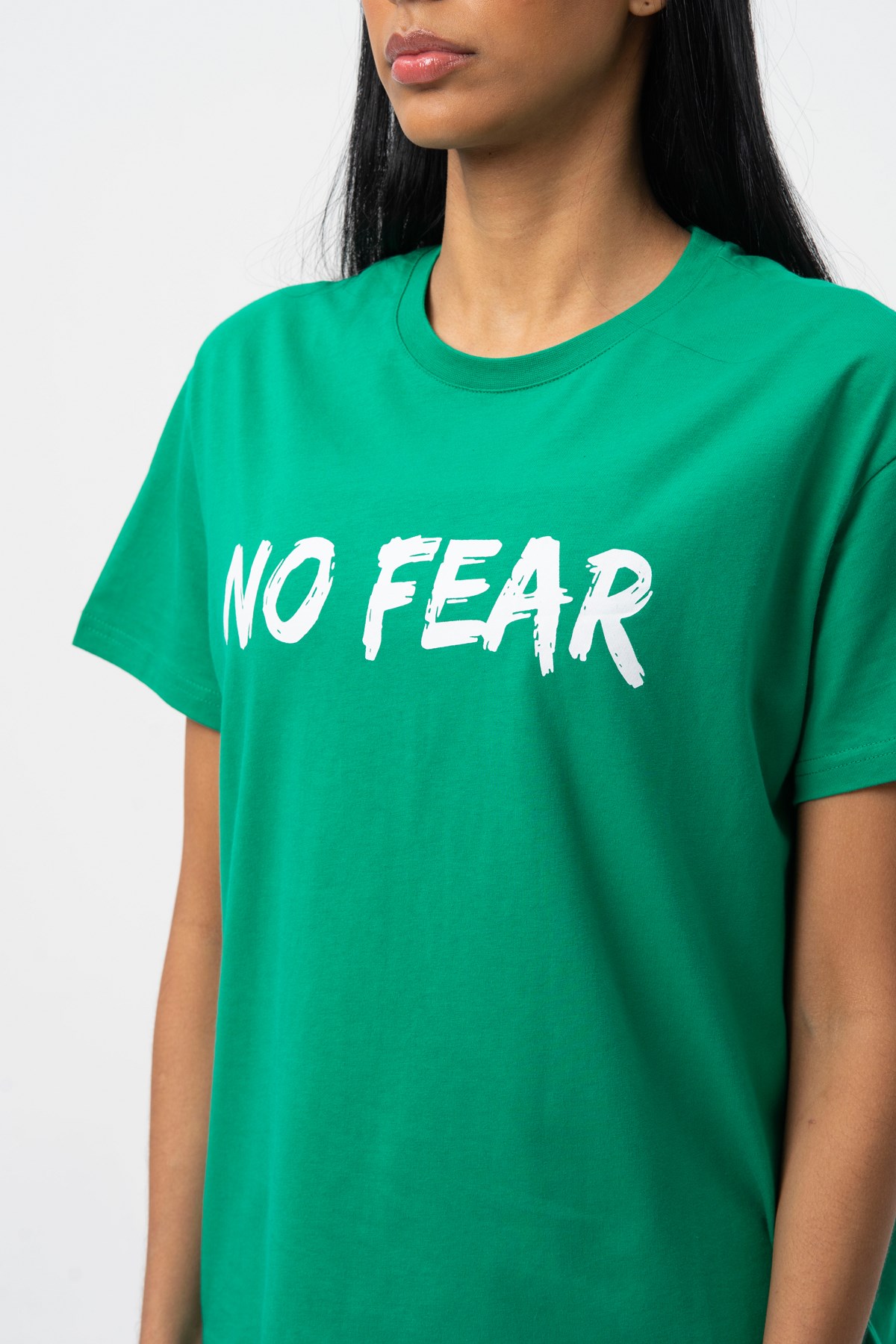 No Fear Kadın Oversize Tişört NFR-W50068 Yeşil