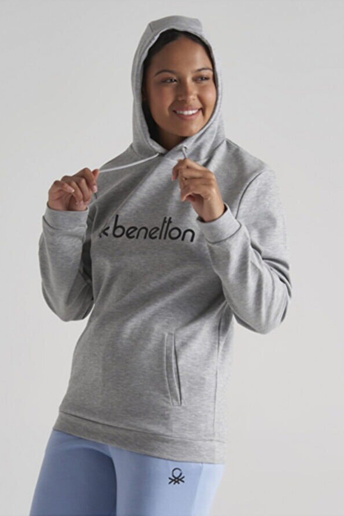 Benetton Kapüşonlu Sweatshirt S10818 Gri