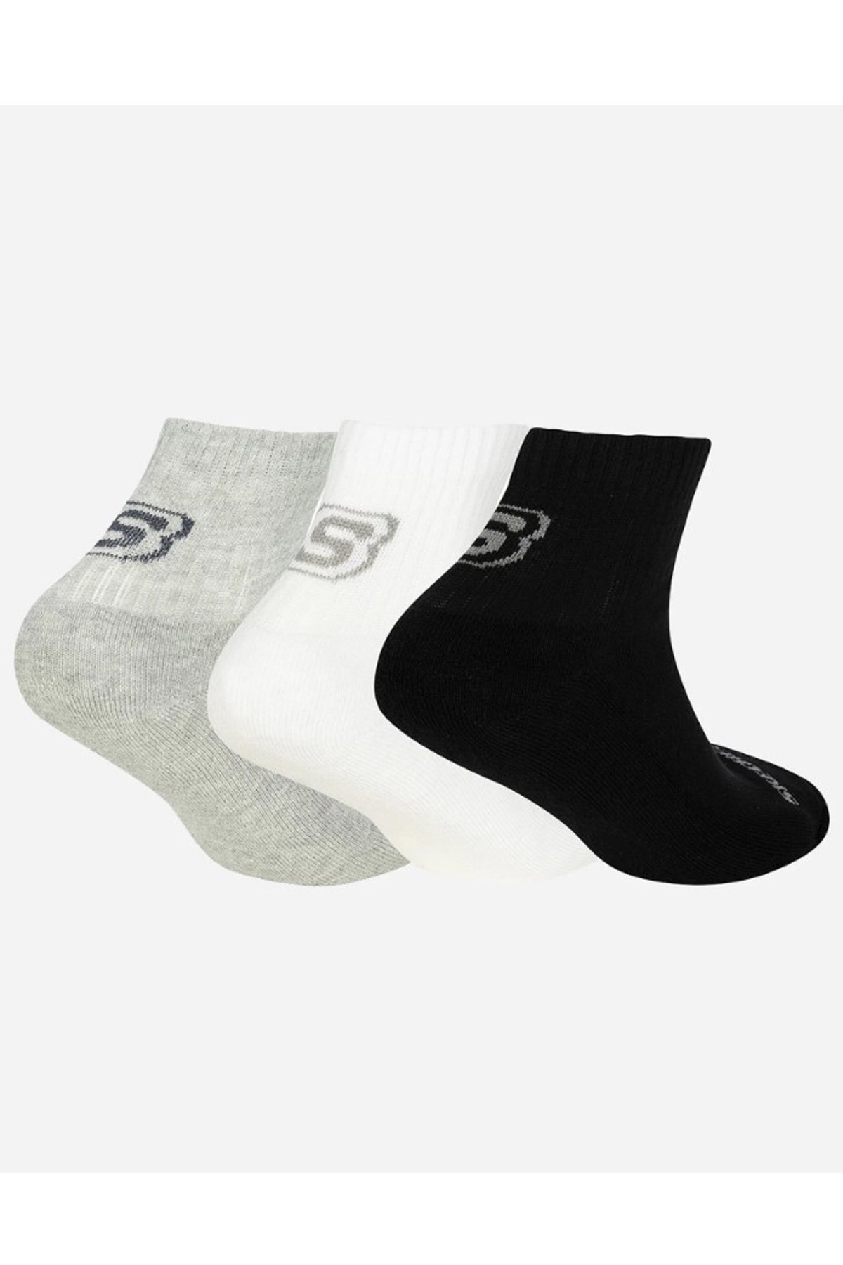 Skechers Mid Cut 3'lü Unisex Çorap S192136-900 Siyah