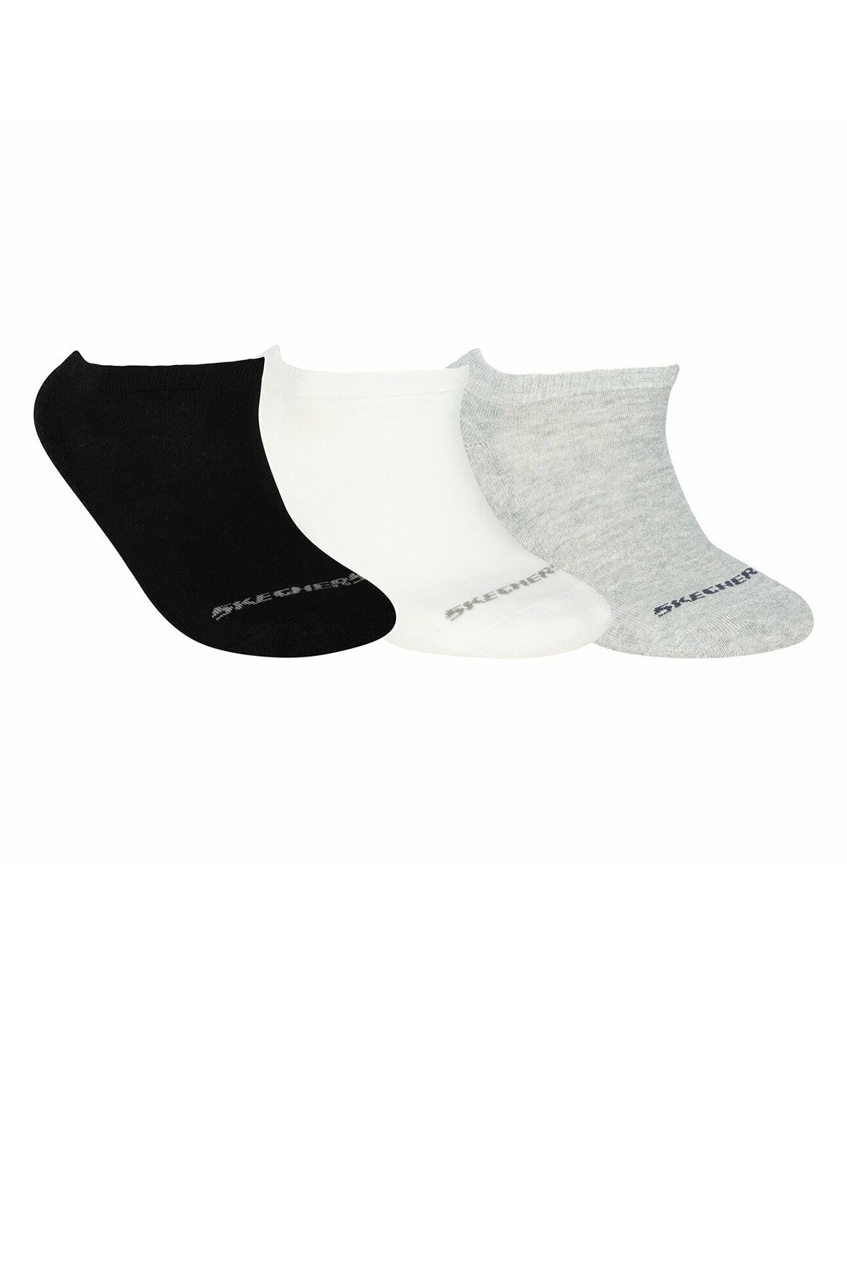 Skechers 3'lü Taban Pedli Soket Çorap S192137-900 Çok Renkli