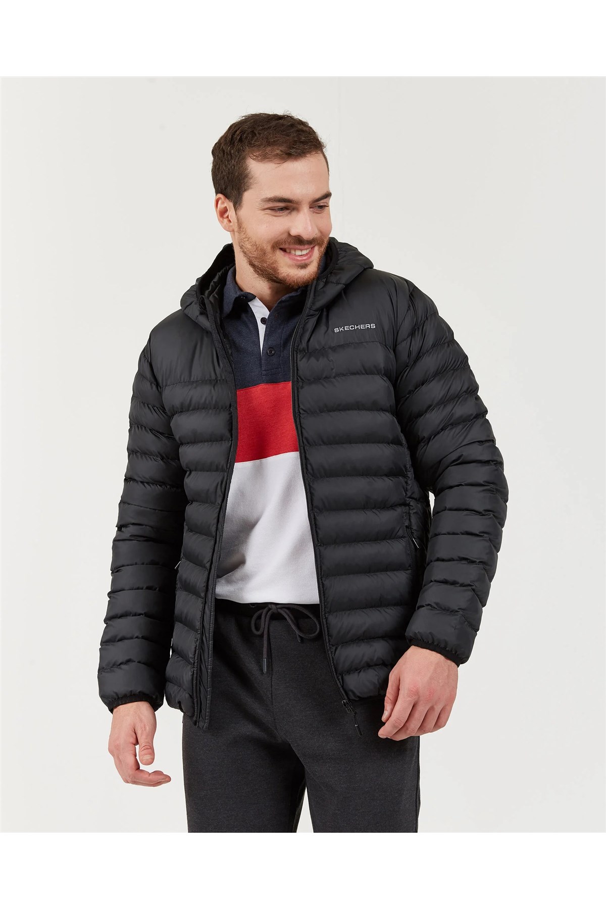 Skechers Essential Hooded Erkek Mont S202063-001 Siyah