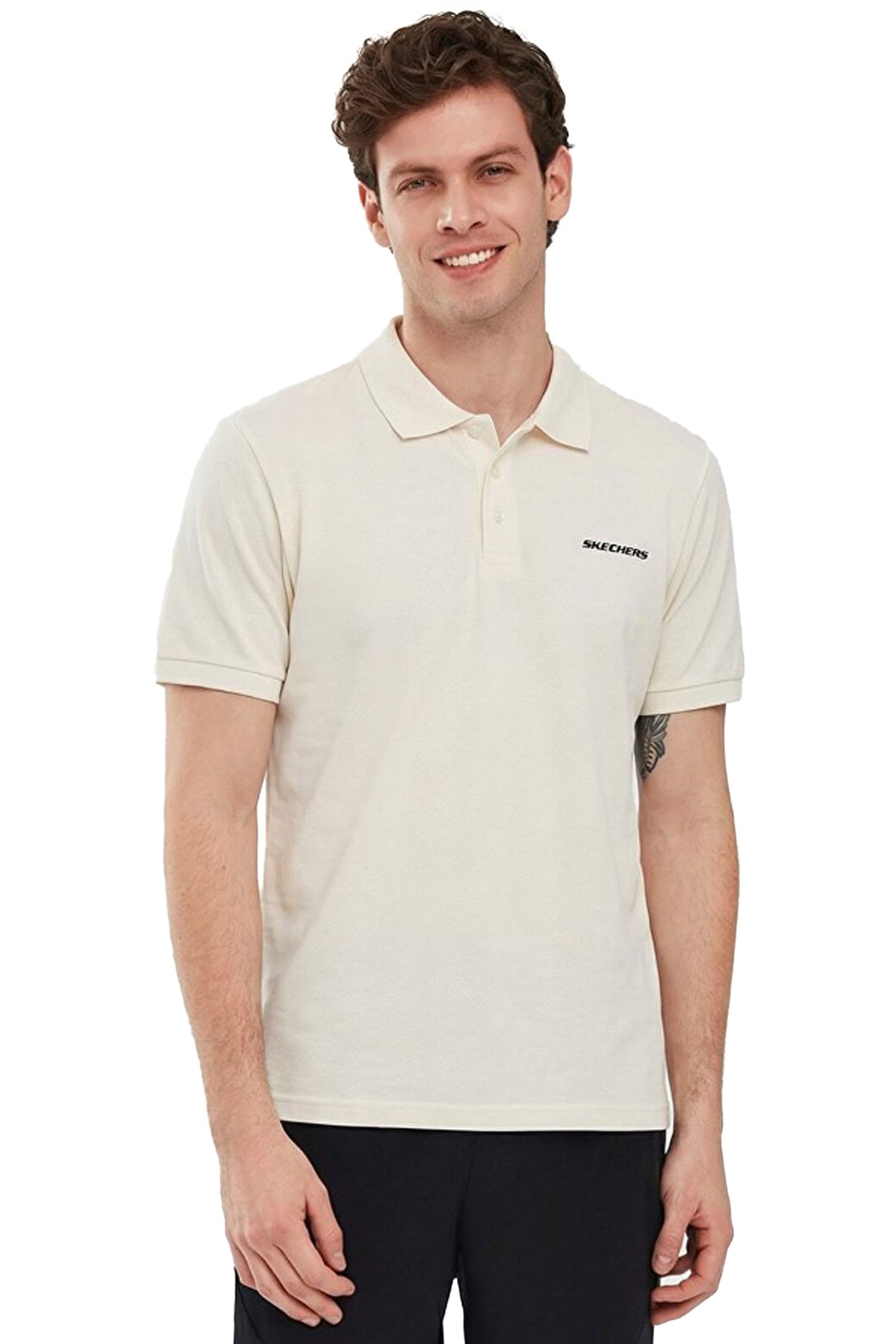 Skechers Short Sleeve Erkek Tişört S211800-1208 Ekru