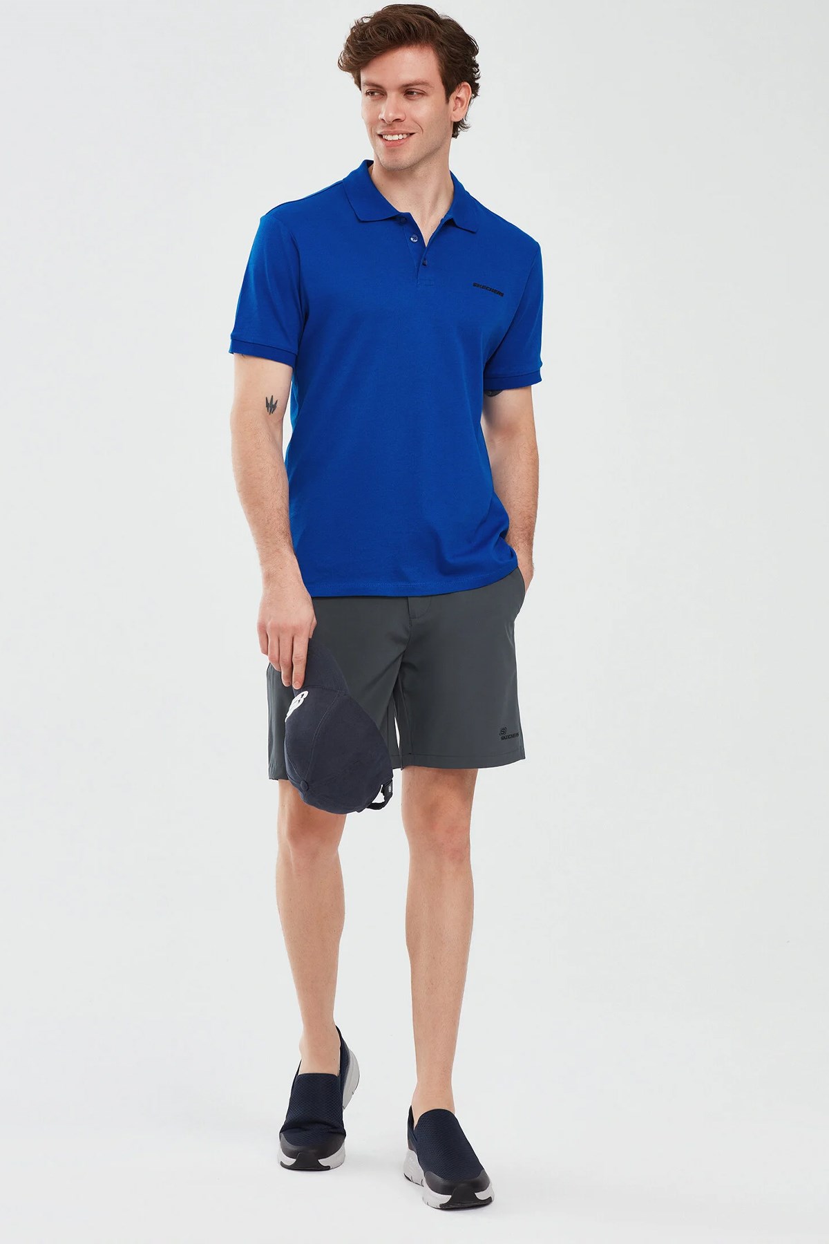 Skechers Sleeve Erkek Polo Tişört S211800-403 Mavi