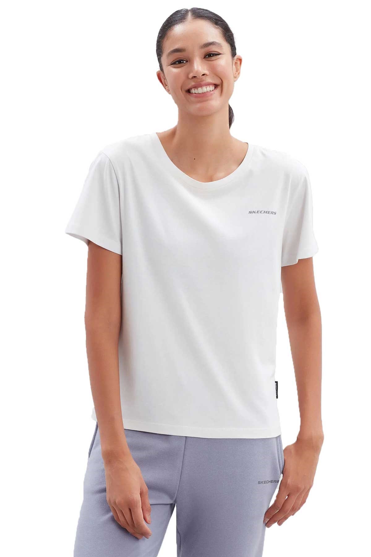 Skechers Kadın Tişört S212178-102 Beyaz