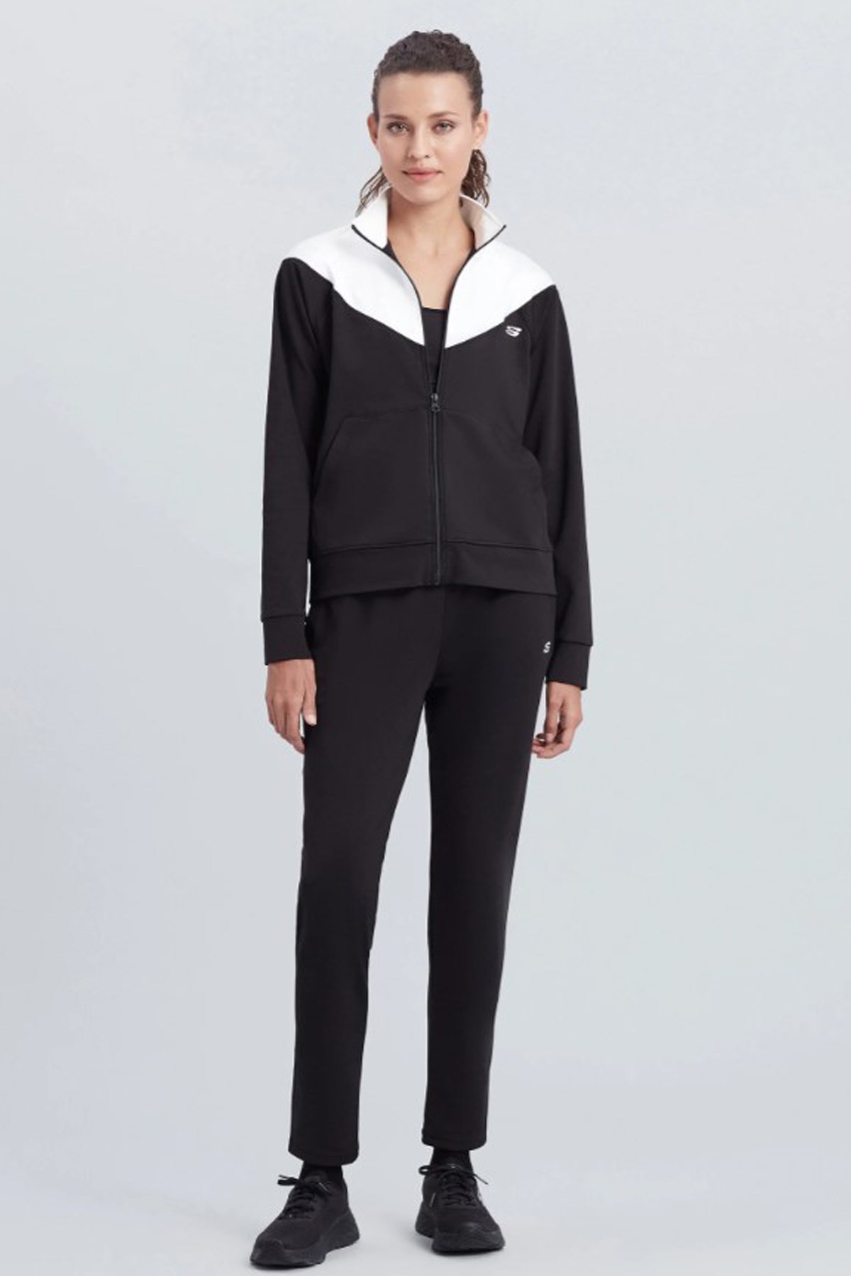 Skechers Micro Color Block Suit Kadın Eşofman Takımı S212251-001 Siyah