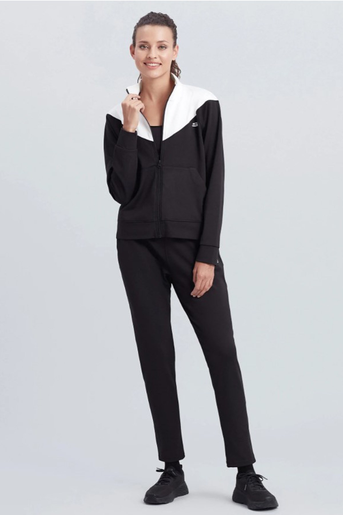 Skechers Micro Color Block Suit Kadın Eşofman Takımı S212251-001 Siyah