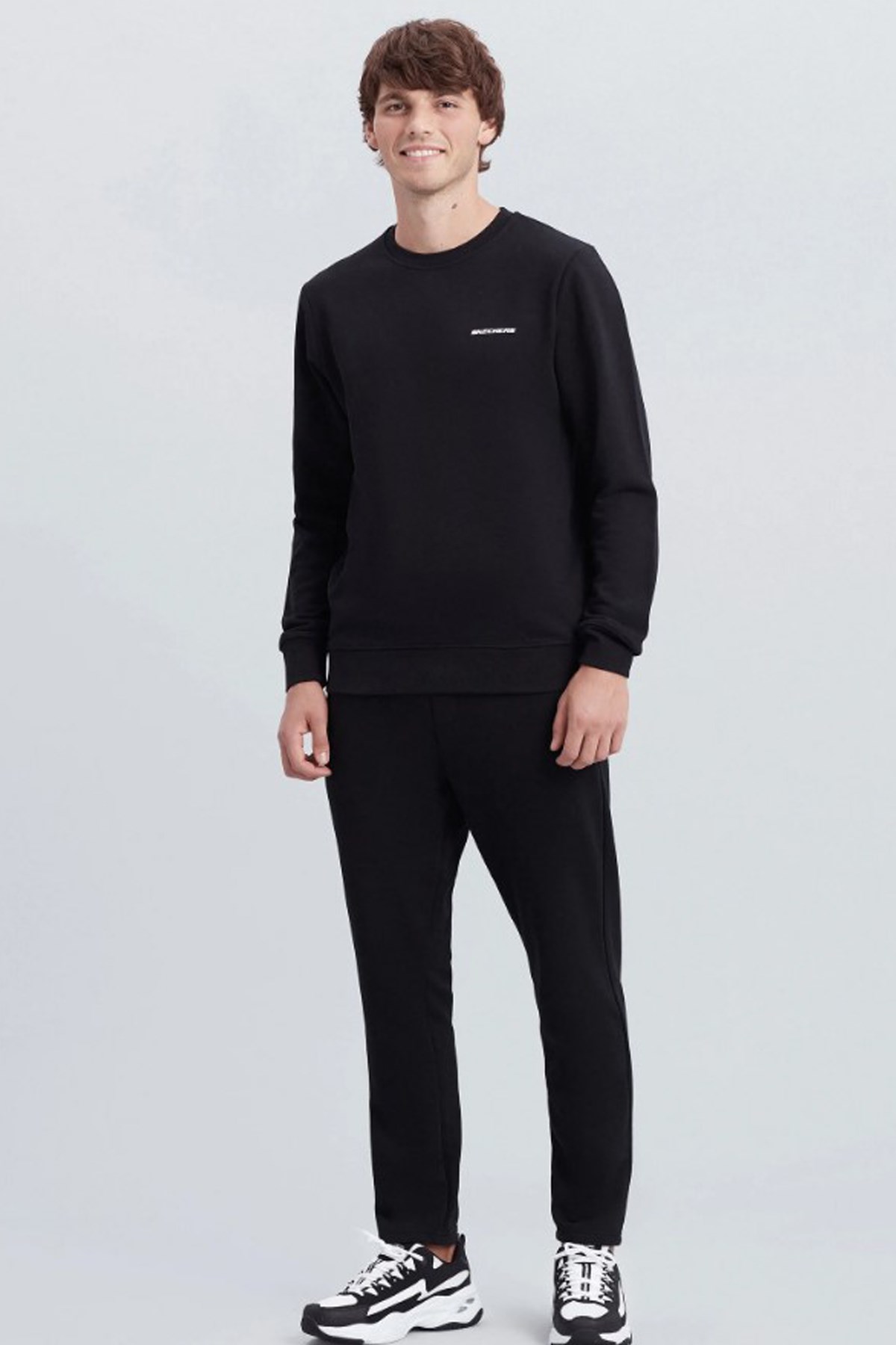 Skechers New Basics Crew Neck Erkek Sweatshirt S212265-001 Siyah