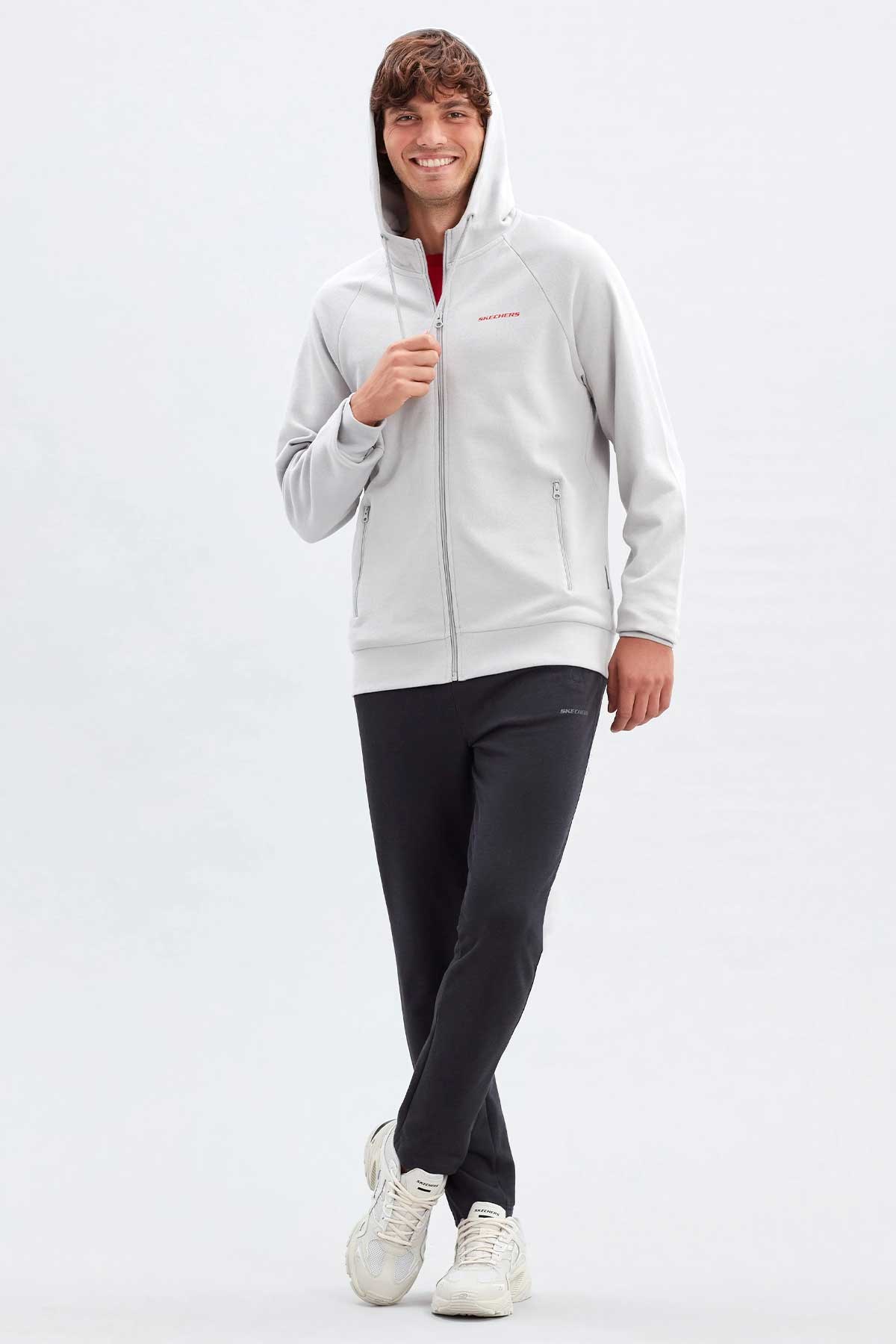 Skechers New Basics Erkek Fermuarlı Sweatshirt S212267-035 Gri