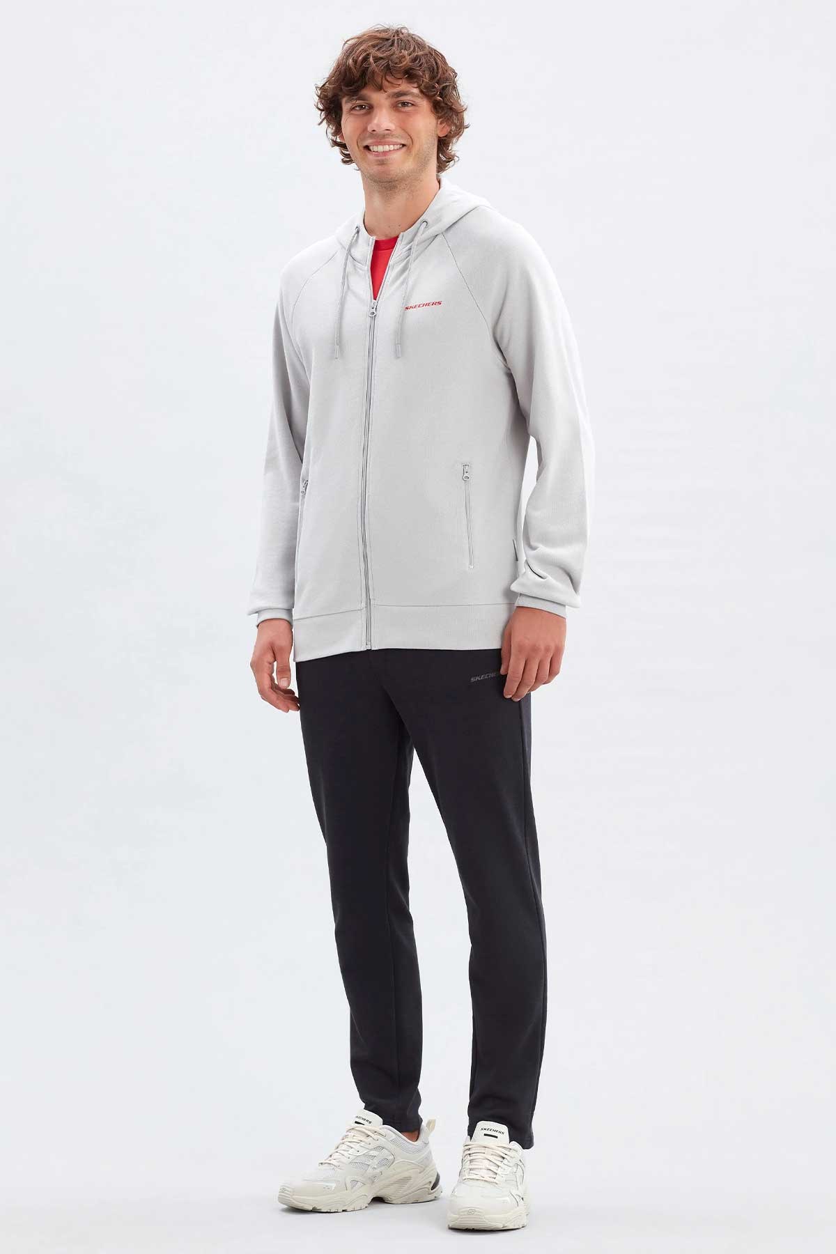 Skechers New Basics Erkek Fermuarlı Sweatshirt S212267-035 Gri