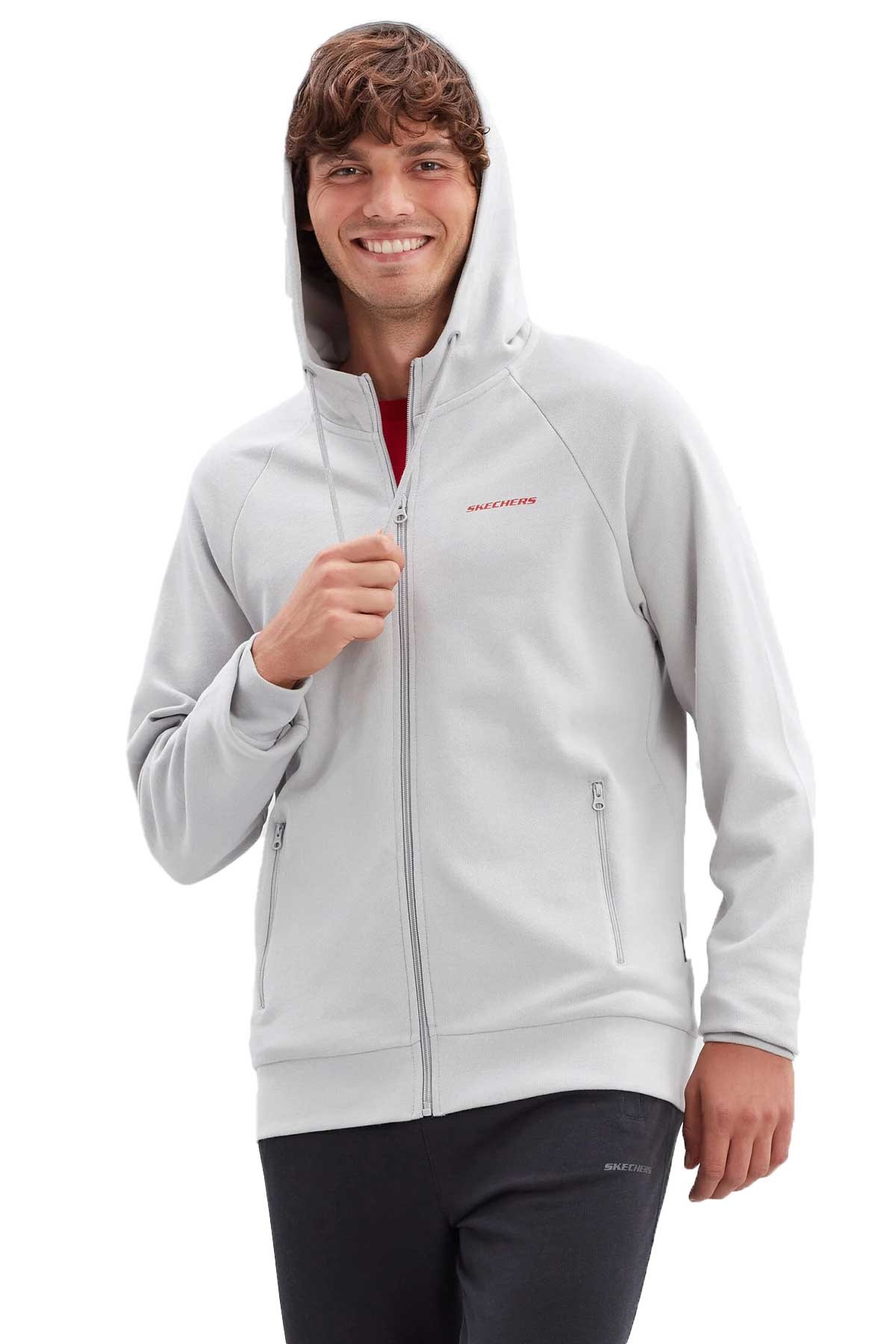 Skechers New Basics Erkek Fermuarlı Sweatshirt S212267-035 Gri