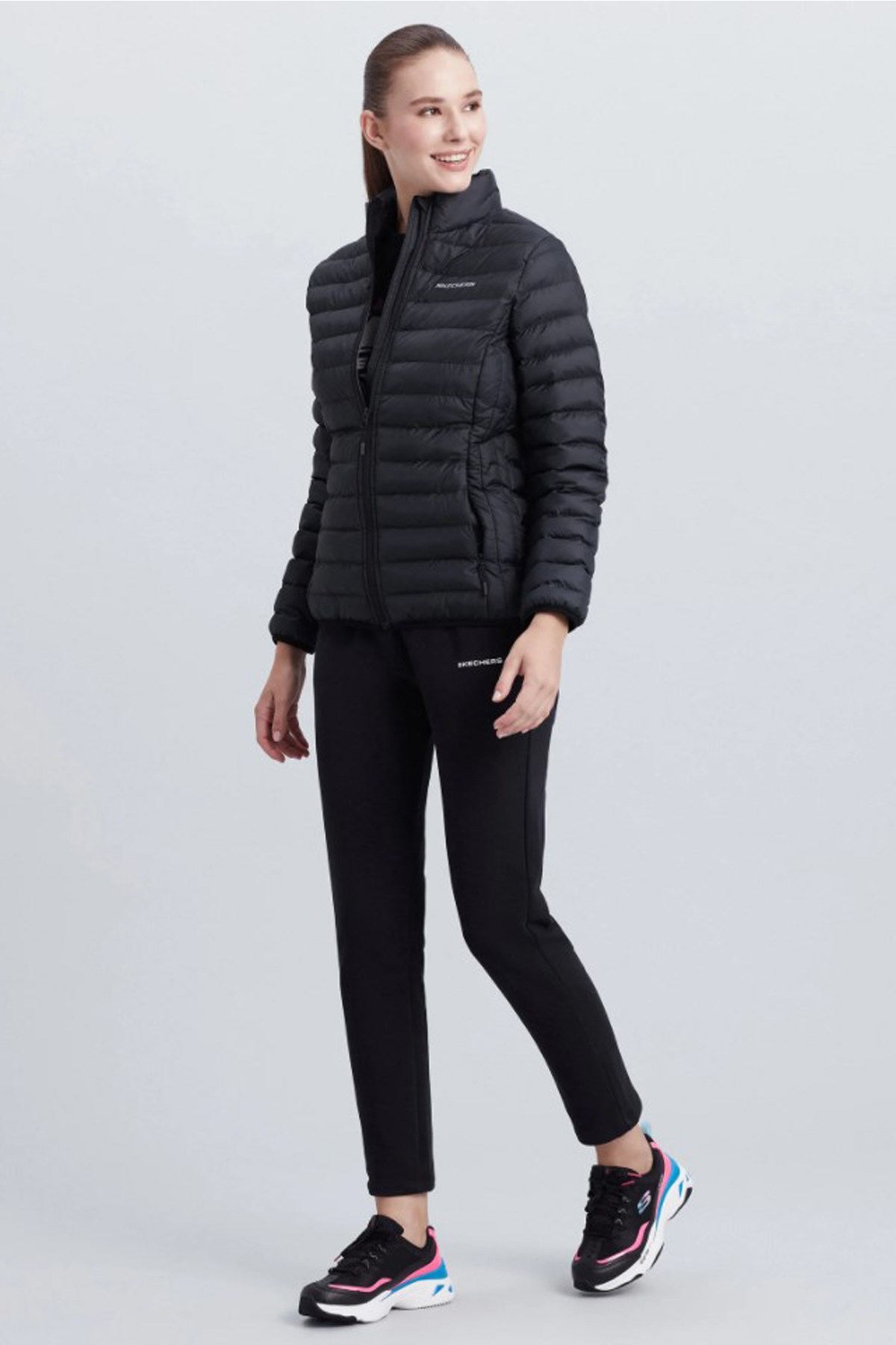 Skechers Turtle Neck Essential Kadın Şişme Mont S212273-001 Siyah