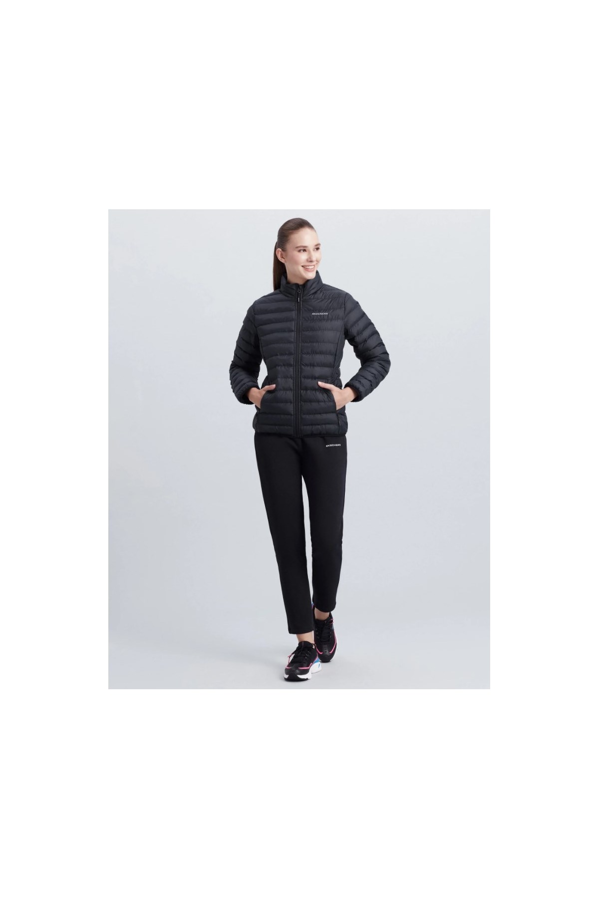 Skechers Turtle Neck Essential Kadın Şişme Mont S212273-001 Siyah