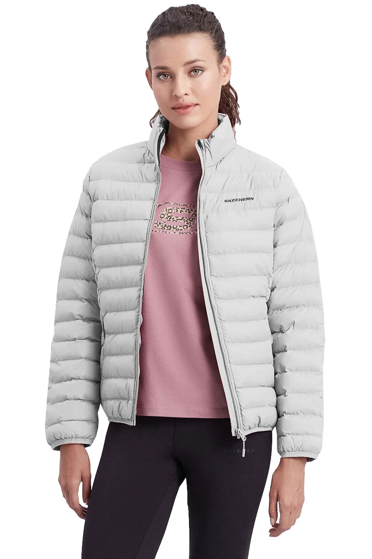 Skechers Turtle Neck Essential Kadın Mont S212273-102 Beyaz