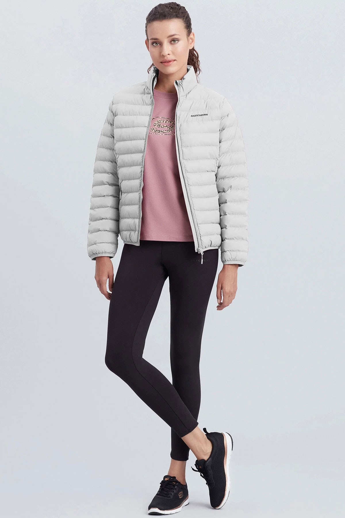 Skechers Turtle Neck Essential Kadın Mont S212273-102 Beyaz