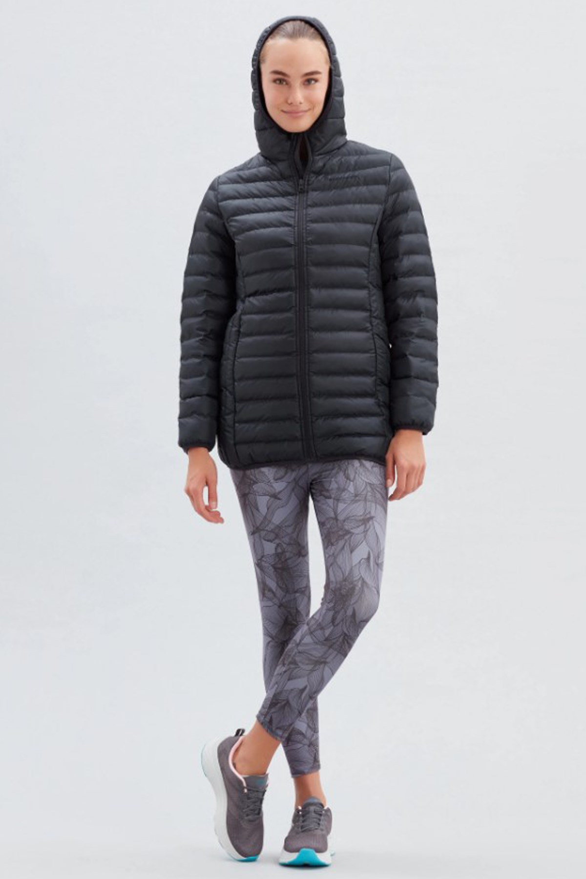 Skechers Essential Midi Length Hooded Kadın Mont S212276-001 Siyah