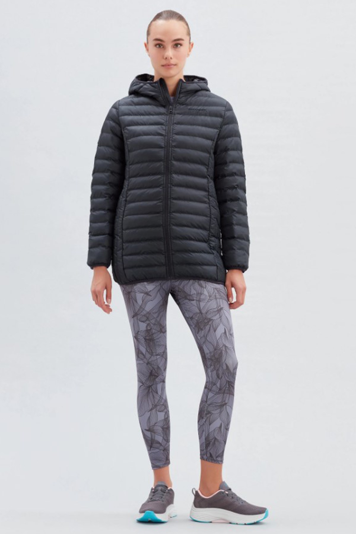 Skechers Essential Midi Length Hooded Kadın Mont S212276-001 Siyah