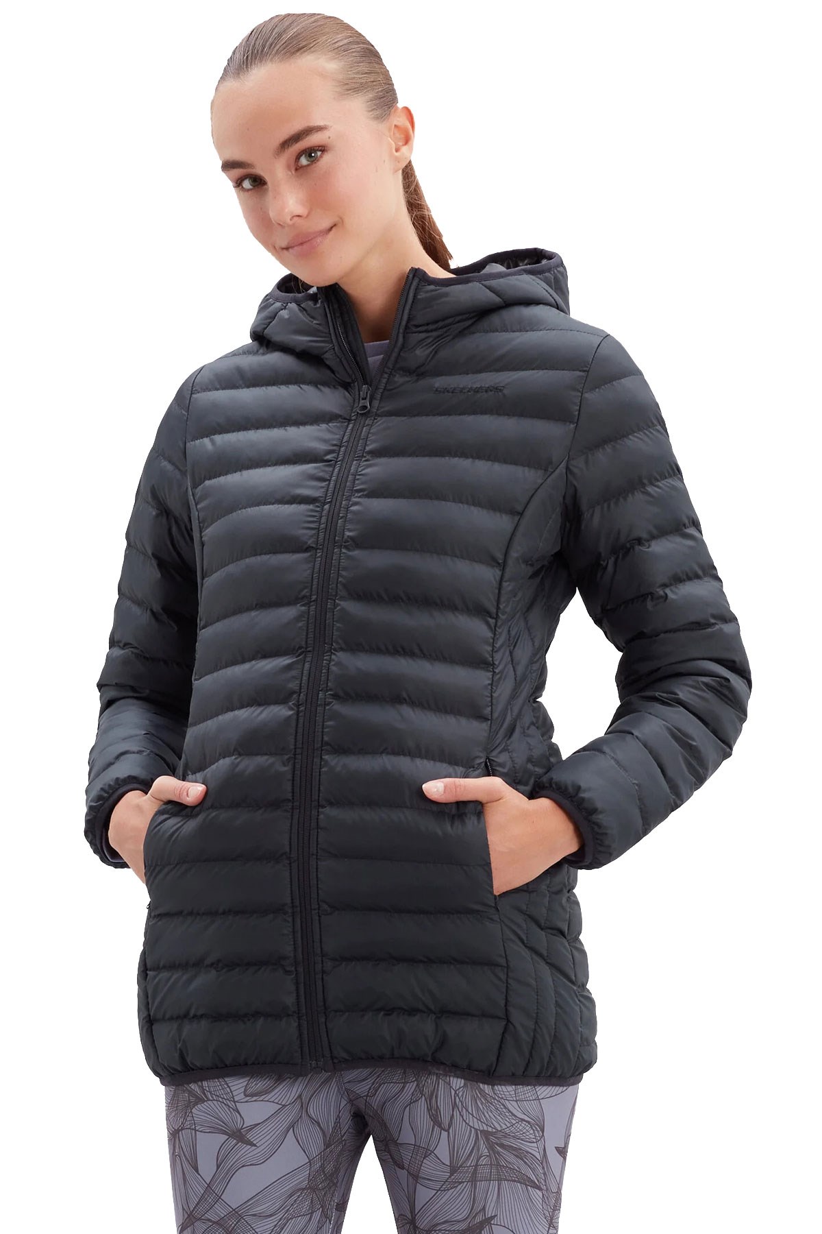 Skechers Essential Midi Length Hooded Kadın Mont S212276-001 Siyah